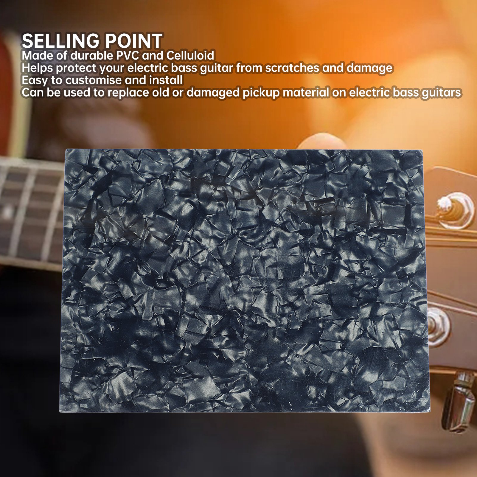 Guitar Pickguard PVC Celluloid Portable Electric Bass Scratch Plate Cover Ba HR6 - Picture 31 of 48