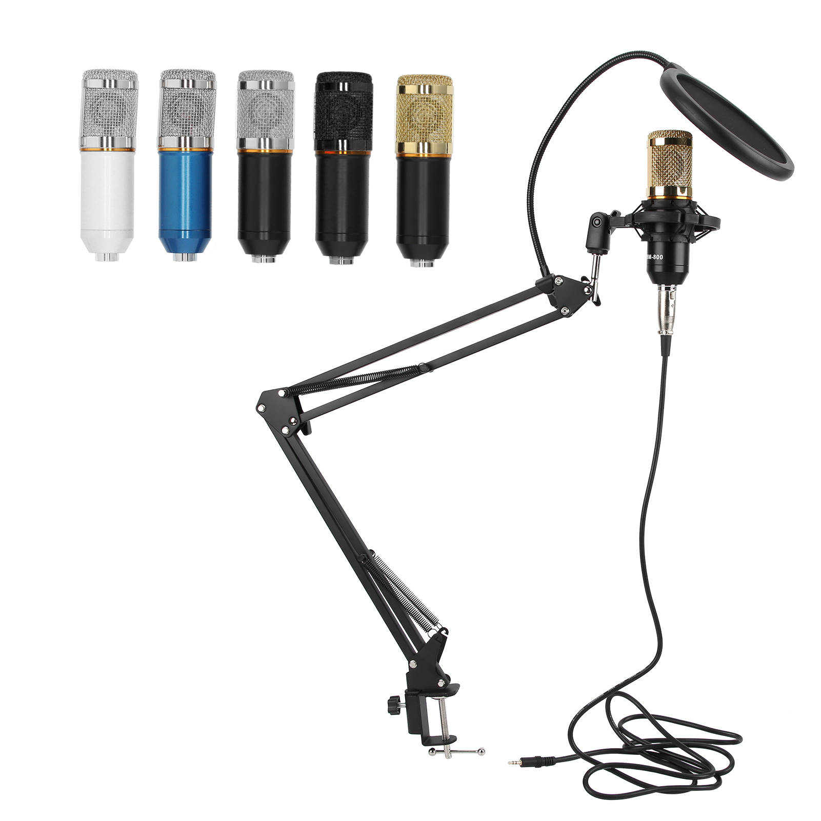 Condenser Microphone Kit USB With Flexible Arm BM800 For PC Desktop Notebook DGD