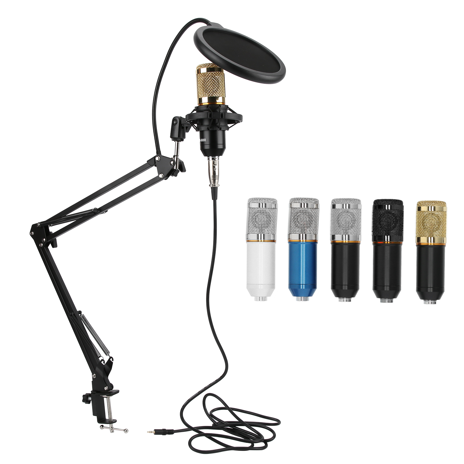 Condenser Microphone Kit USB With Flexible Arm BM800 For PC Desktop Notebook DGD