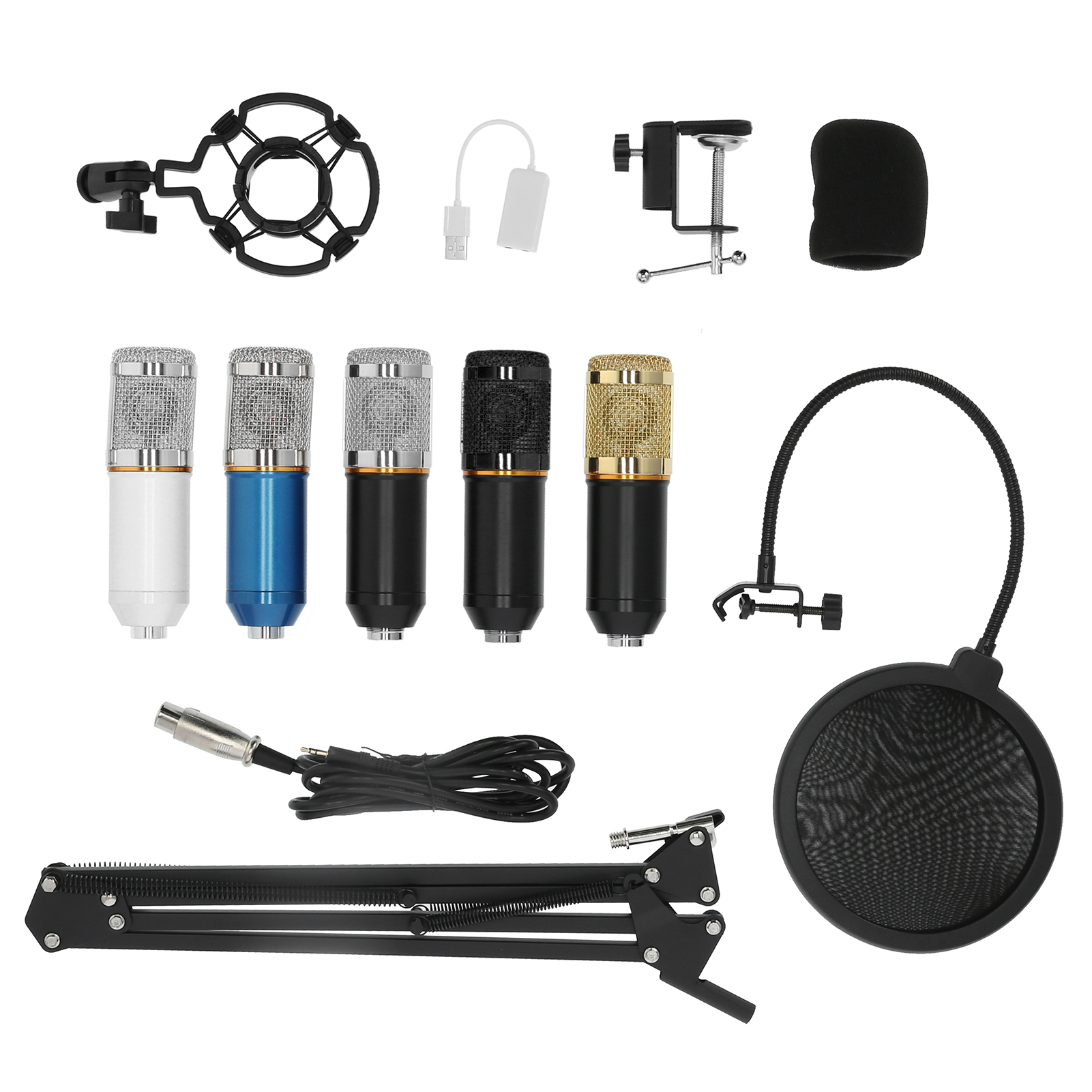 Condenser Microphone Kit USB With Flexible Arm BM800 For PC Desktop Notebook DGD