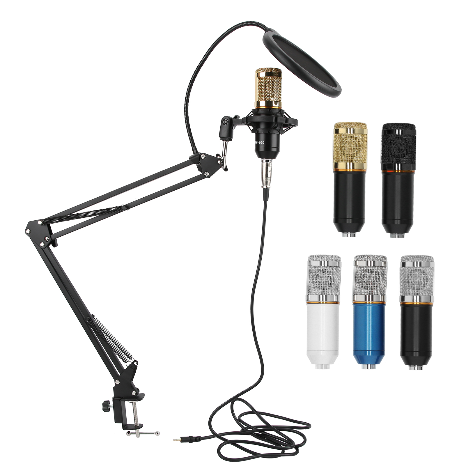 Kit Microphone à Condensateur USB Avec Bras Flexible BM800 Pour Ordinateur P OBF - Afbeelding 17 van 18