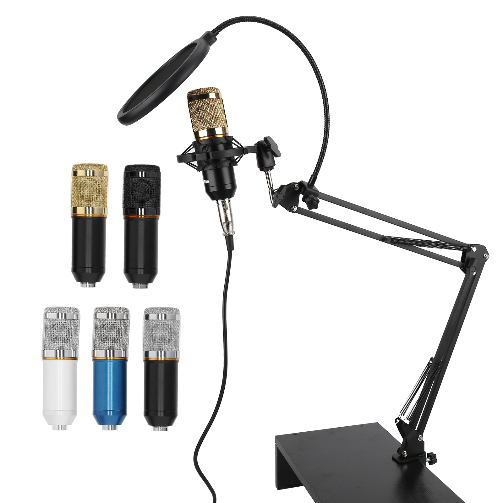 Kit Microphone à Condensateur USB Avec Bras Flexible BM800 Pour Ordinateur P OBF - Afbeelding 16 van 18
