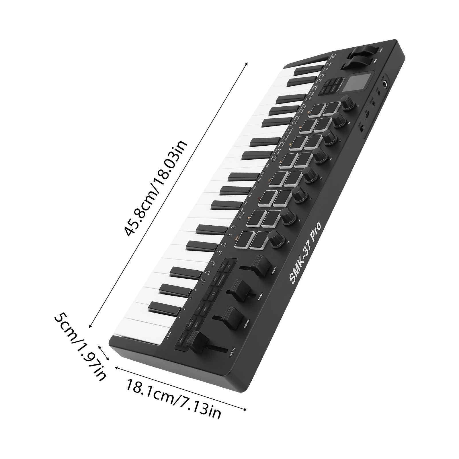 Versatile 37 Key MIDI Keyboard Controller Music Production DAW PC