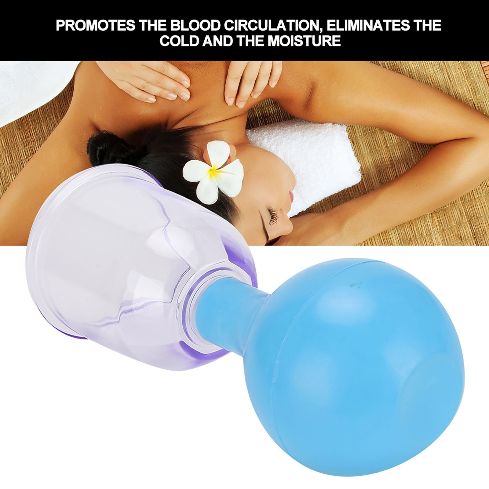 PC Rubber Ball Cupping Body Massage Health Care Vacuum Therapy Cupping Blue DGD