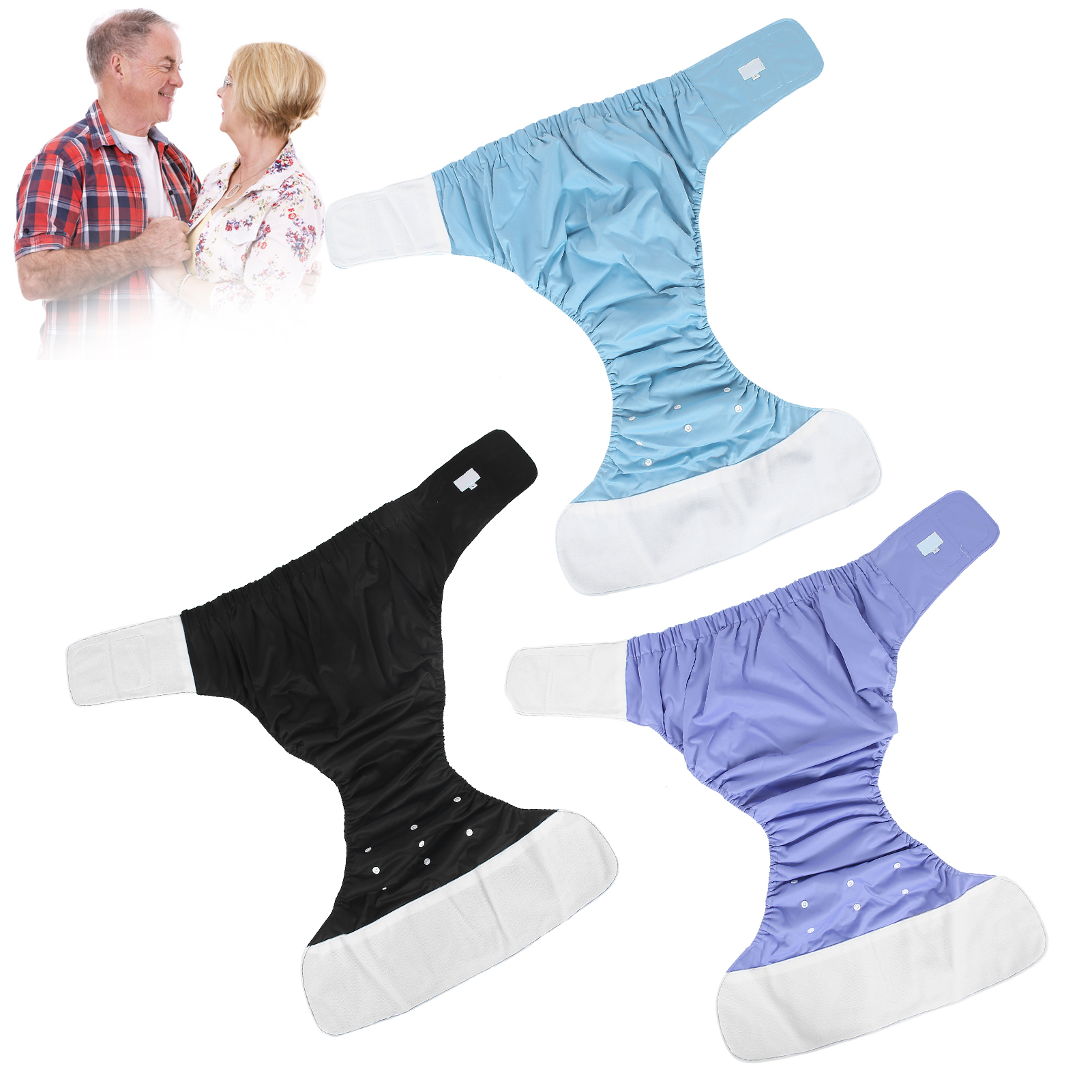Adult Diaper Reusable Incontinence Nappy Washable Adjustable Diaper Pants (Blue) - Picture 18 of 22