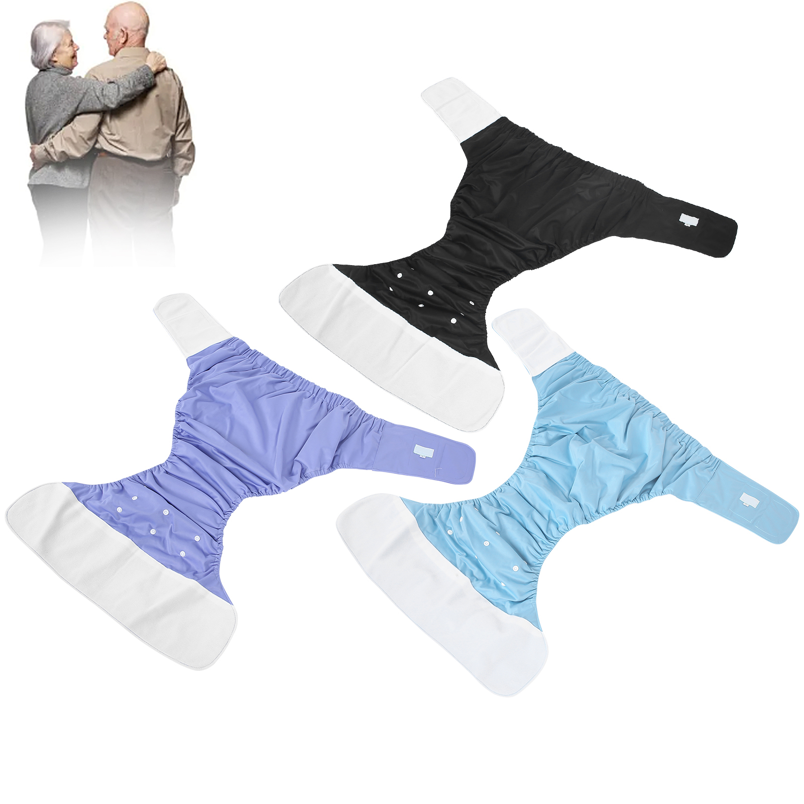 Adult Diaper Reusable Elderly Incontinence Nappy Washable Adjustable Diaper WYD - Picture 18 of 19