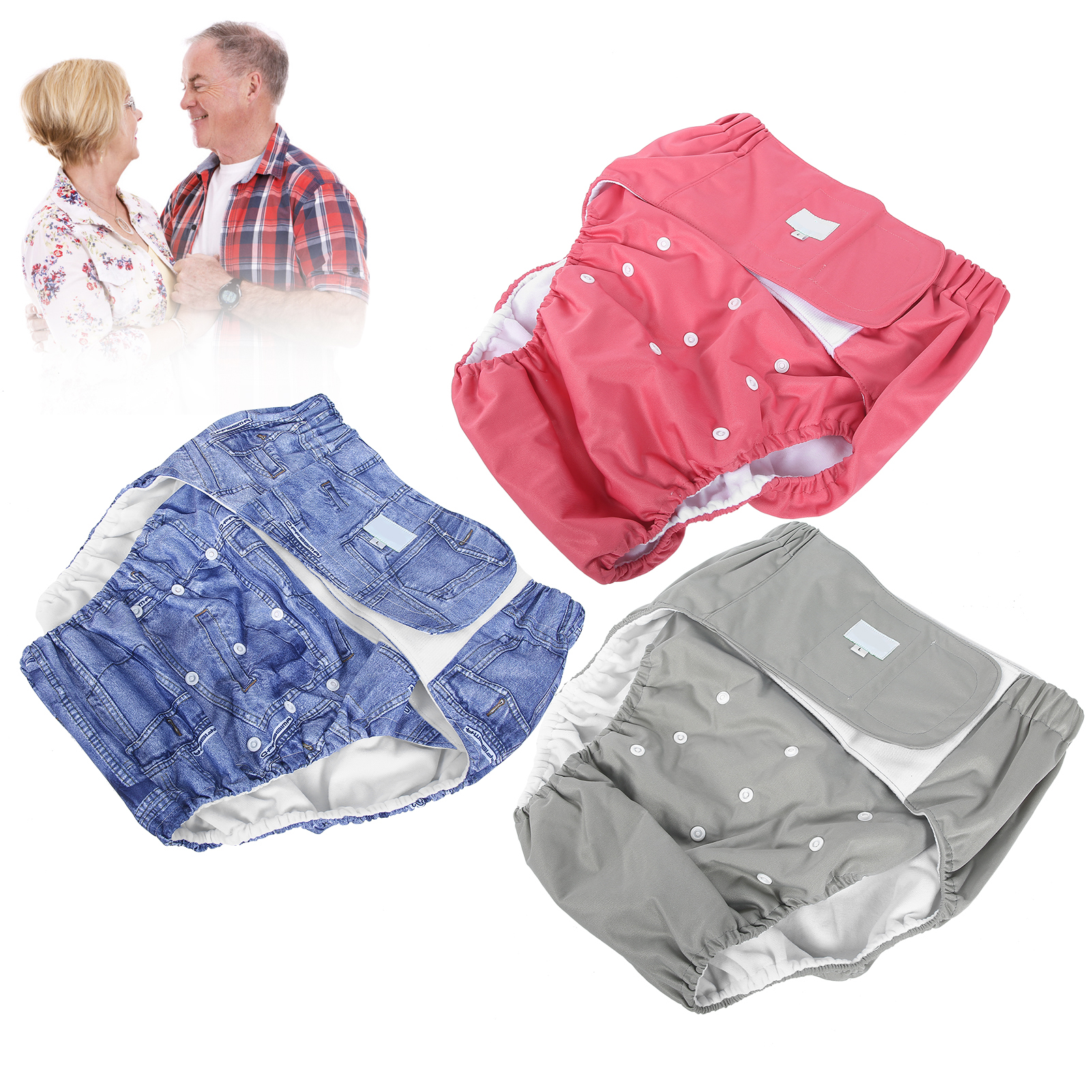 Adult Diaper Adjustable Washable Elderly Diaper Reusable Incontinence Nappy WYD - Picture 22 of 26
