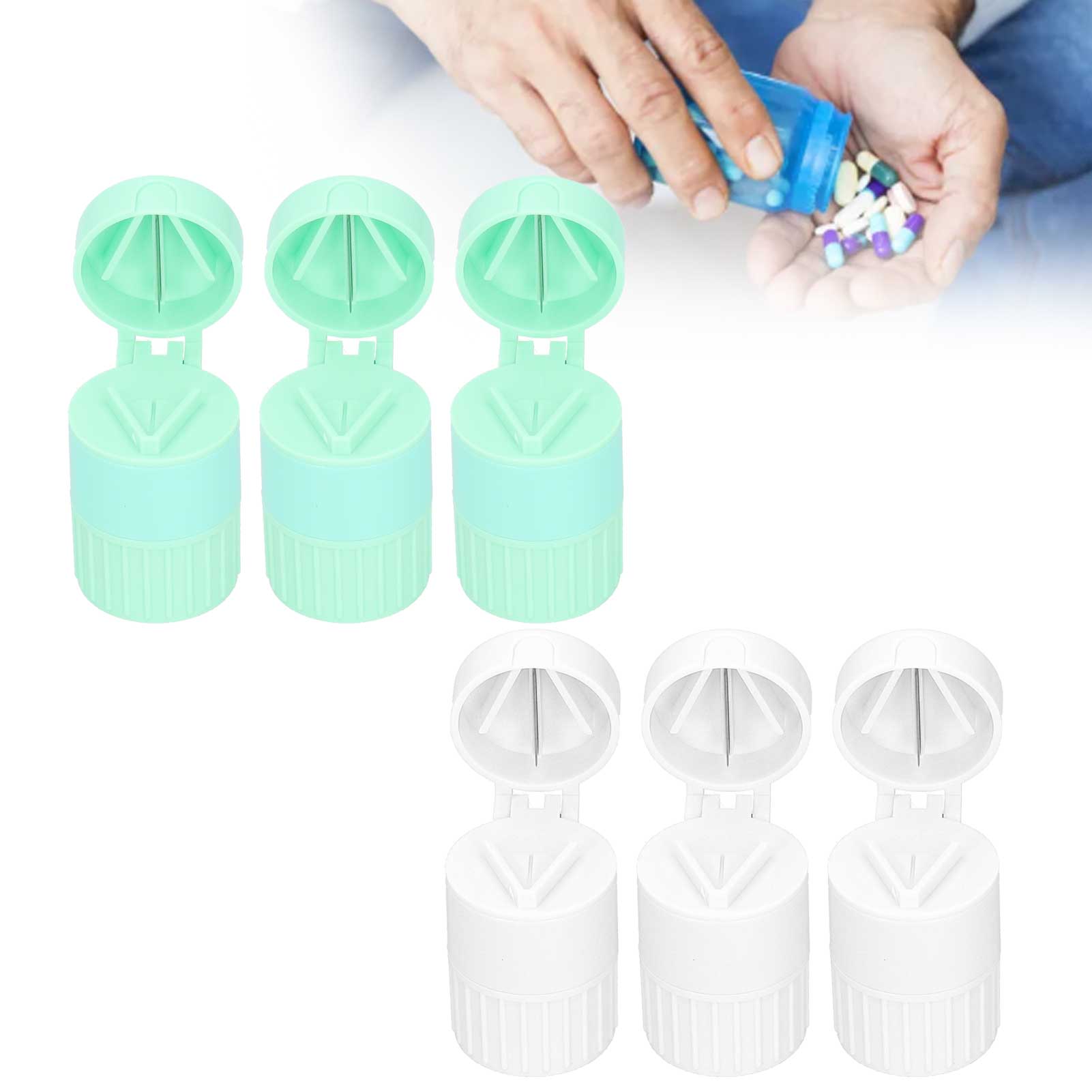 3pcs MultiFunctional Pills Crusher Cutter Tablet Splitter Grinder Storage Bo HR6 - Picture 20 of 23