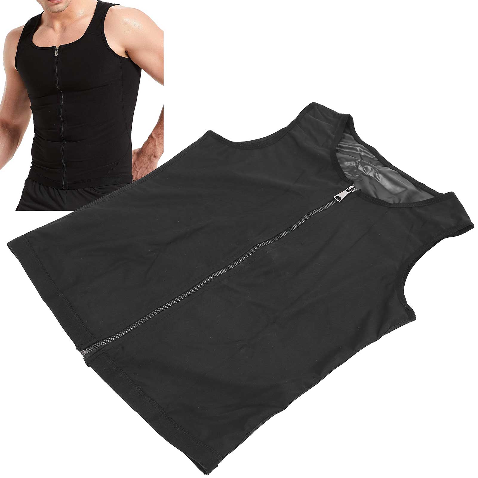 Men Sweat Vest Waist Trainer Workout Sauna Tank Top Male Body Shaper Shirt V ABE