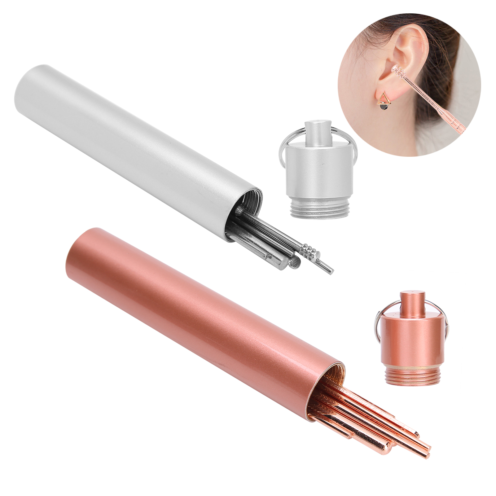 Edelstahl Spirale Ohr Wachs Reiniger Set Portable Ear Pick Löffel Earwax Rem CUB - Bild 25 von 30