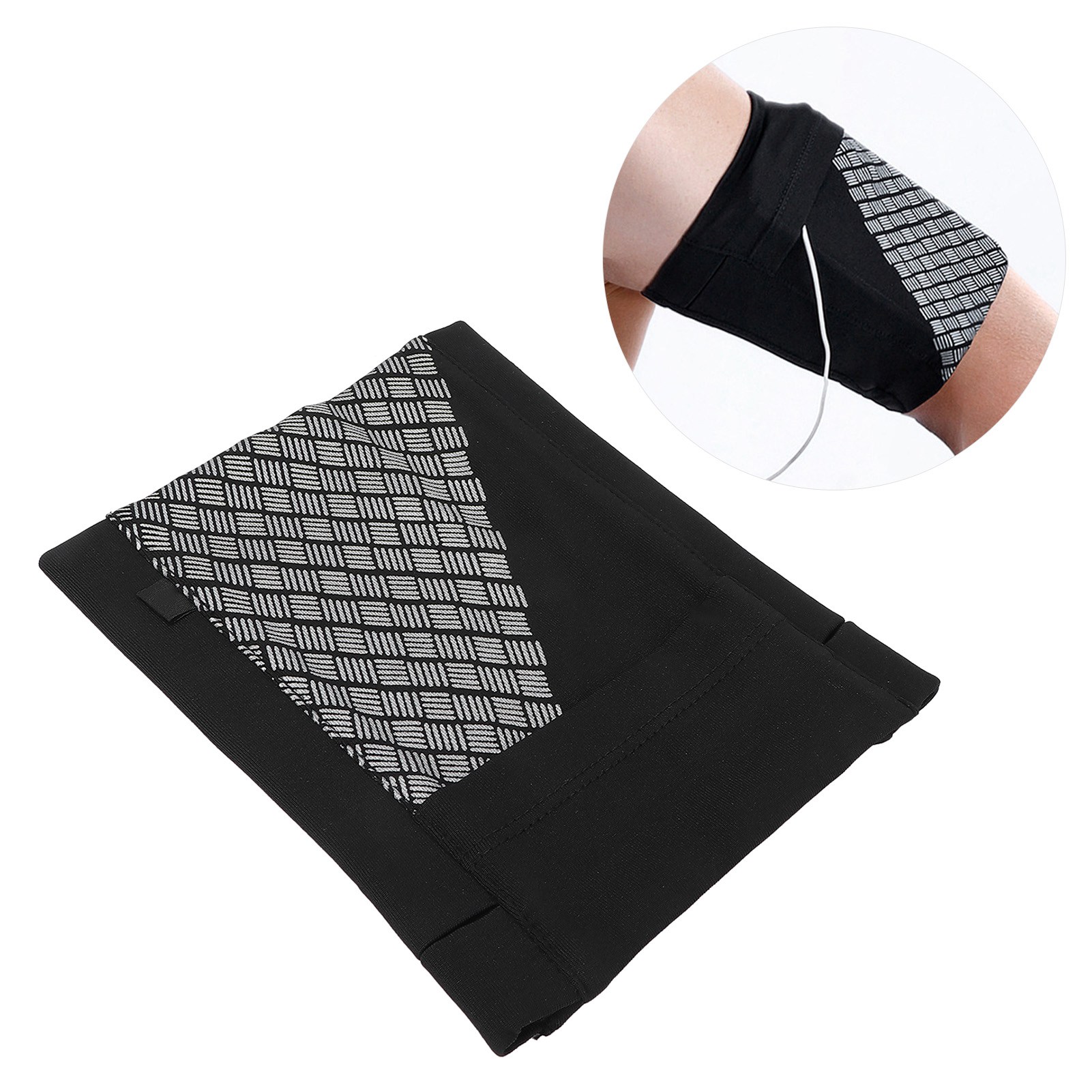 Sportowa bransoletka na telefon komórkowy Uchwyt Strap Running Arm Band Pouch Case Sleeve BlackS NTS - Zdjęcie 25 z 33