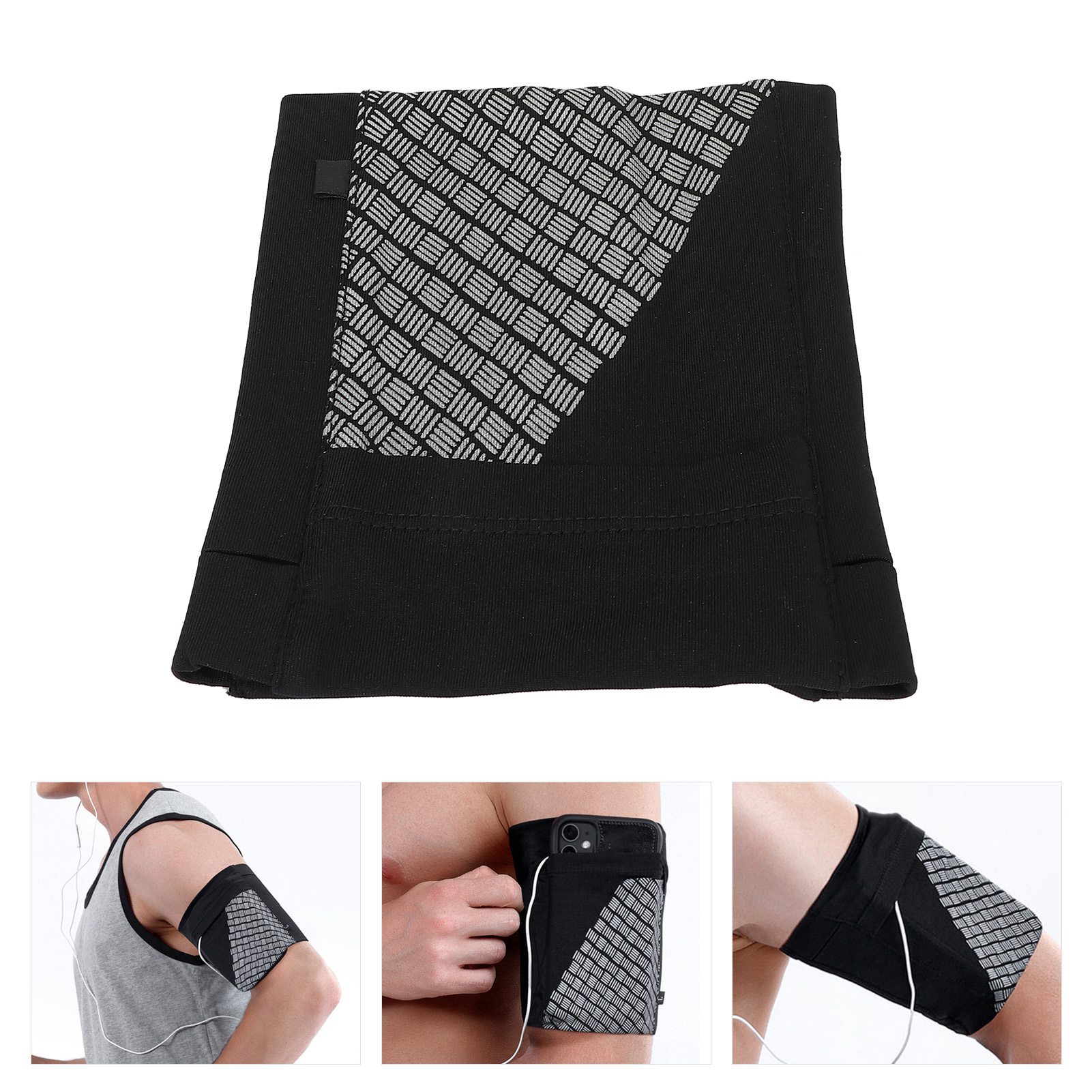 Sportowa bransoletka na telefon komórkowy Uchwyt Strap Running Arm Band Pouch Case Sleeve BlackS NTS - Zdjęcie 30 z 33