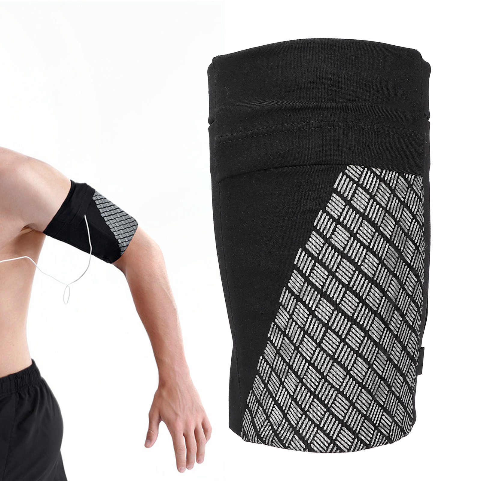 Sportowa bransoletka na telefon komórkowy Uchwyt Strap Running Arm Band Pouch Case Sleeve BlackS NTS - Zdjęcie 27 z 33