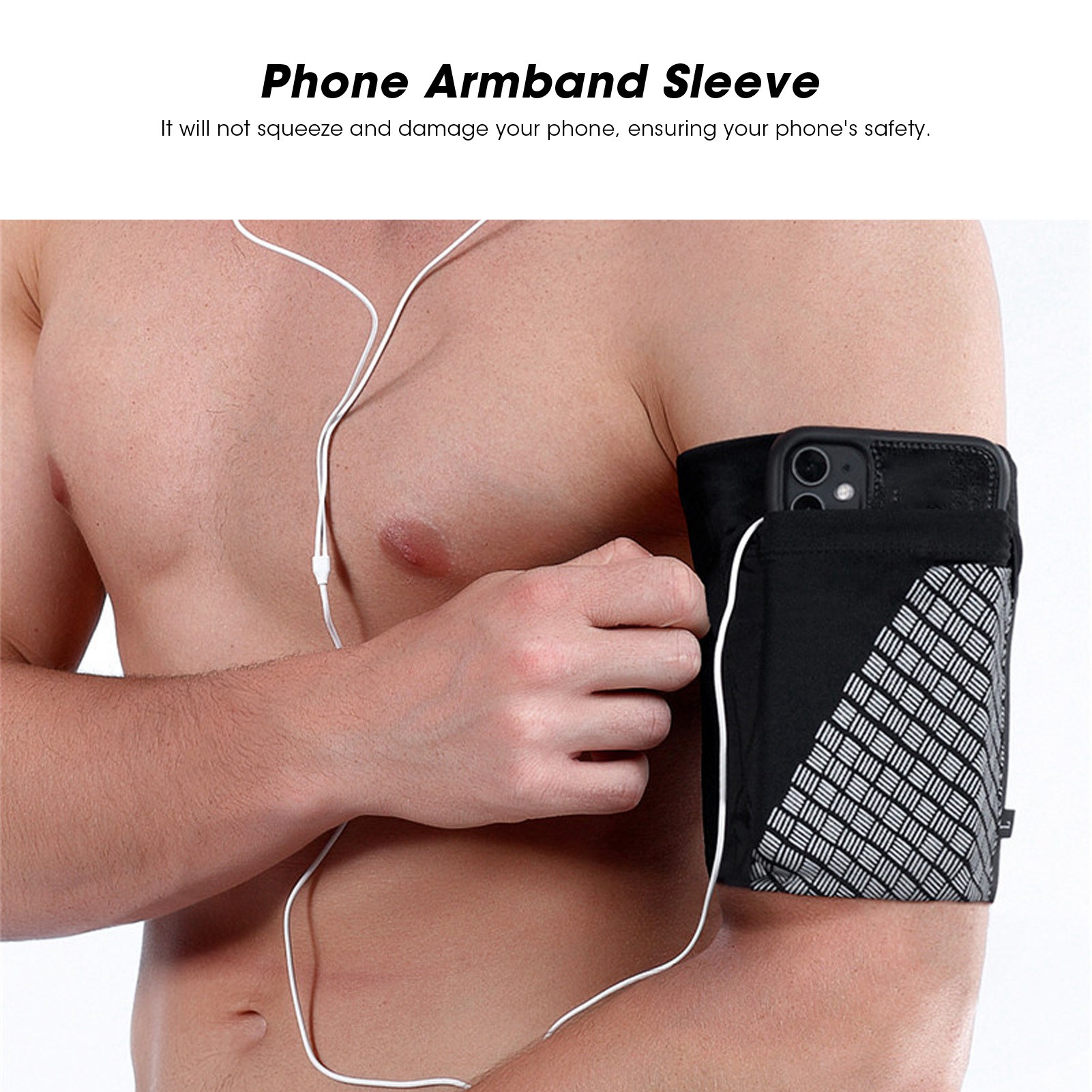 Sportowa bransoletka na telefon komórkowy Uchwyt Strap Running Arm Band Pouch Case Sleeve BlackS NTS - Zdjęcie 29 z 33