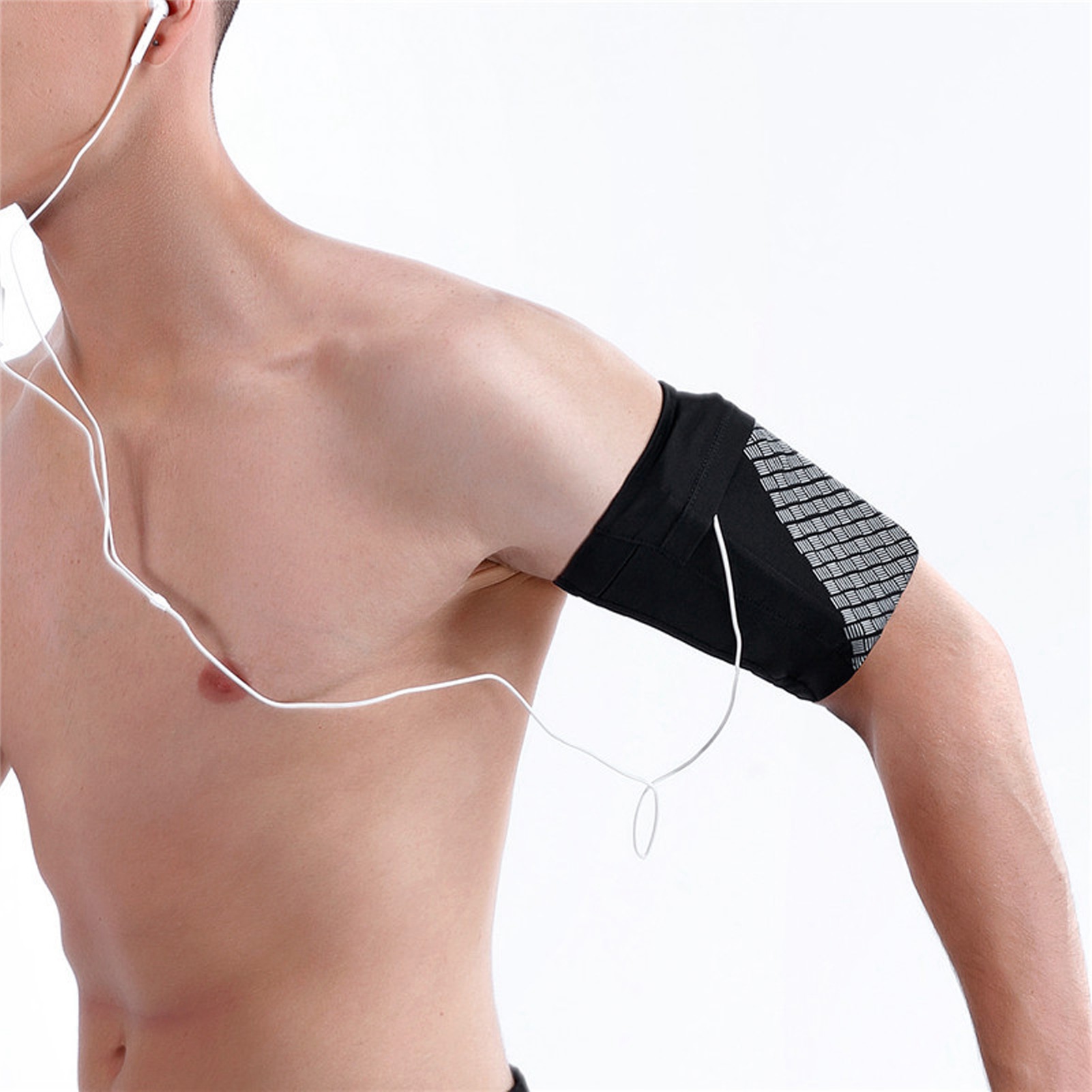 Sportowa bransoletka na telefon komórkowy Uchwyt Strap Running Arm Band Pouch Case Sleeve BlackS NTS - Zdjęcie 32 z 33