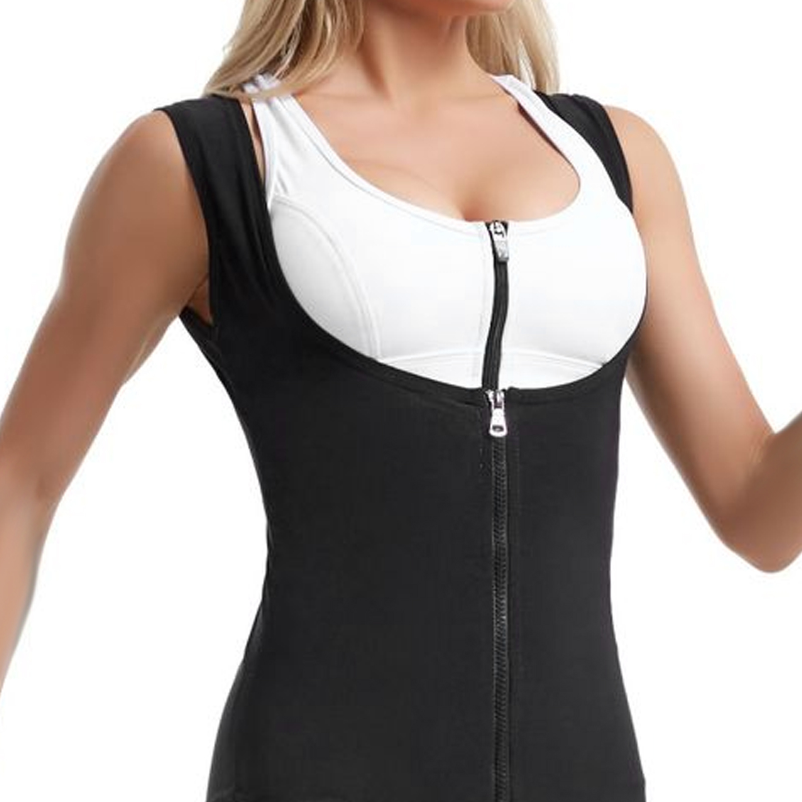 Womens Sauna Vest Shapewear Sports Fitness Workout Slimming Sweat Top Body S ECA