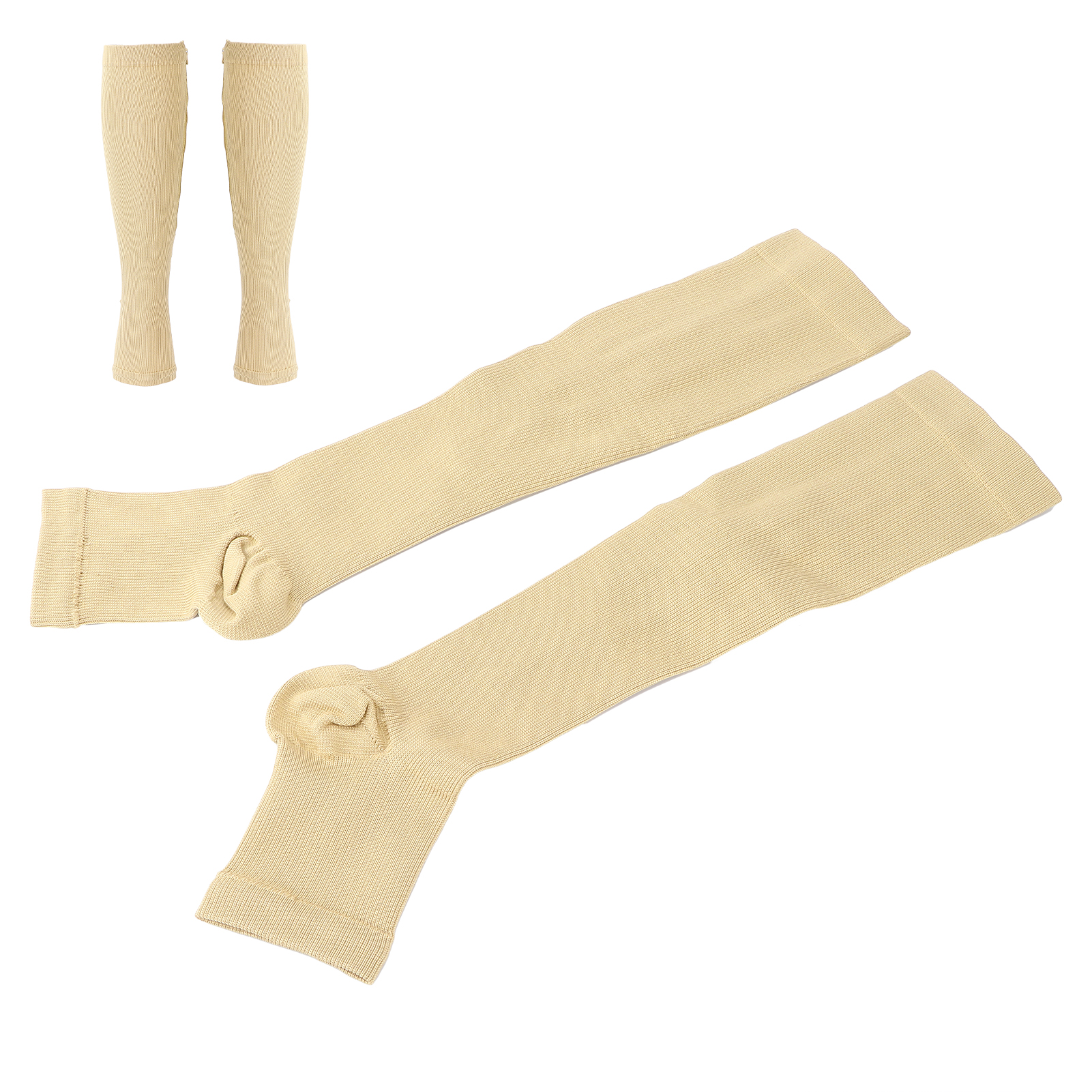 Breathable Compression Stockings Zipper Design Knee High Length Sports Press HR6 - Picture 26 of 28