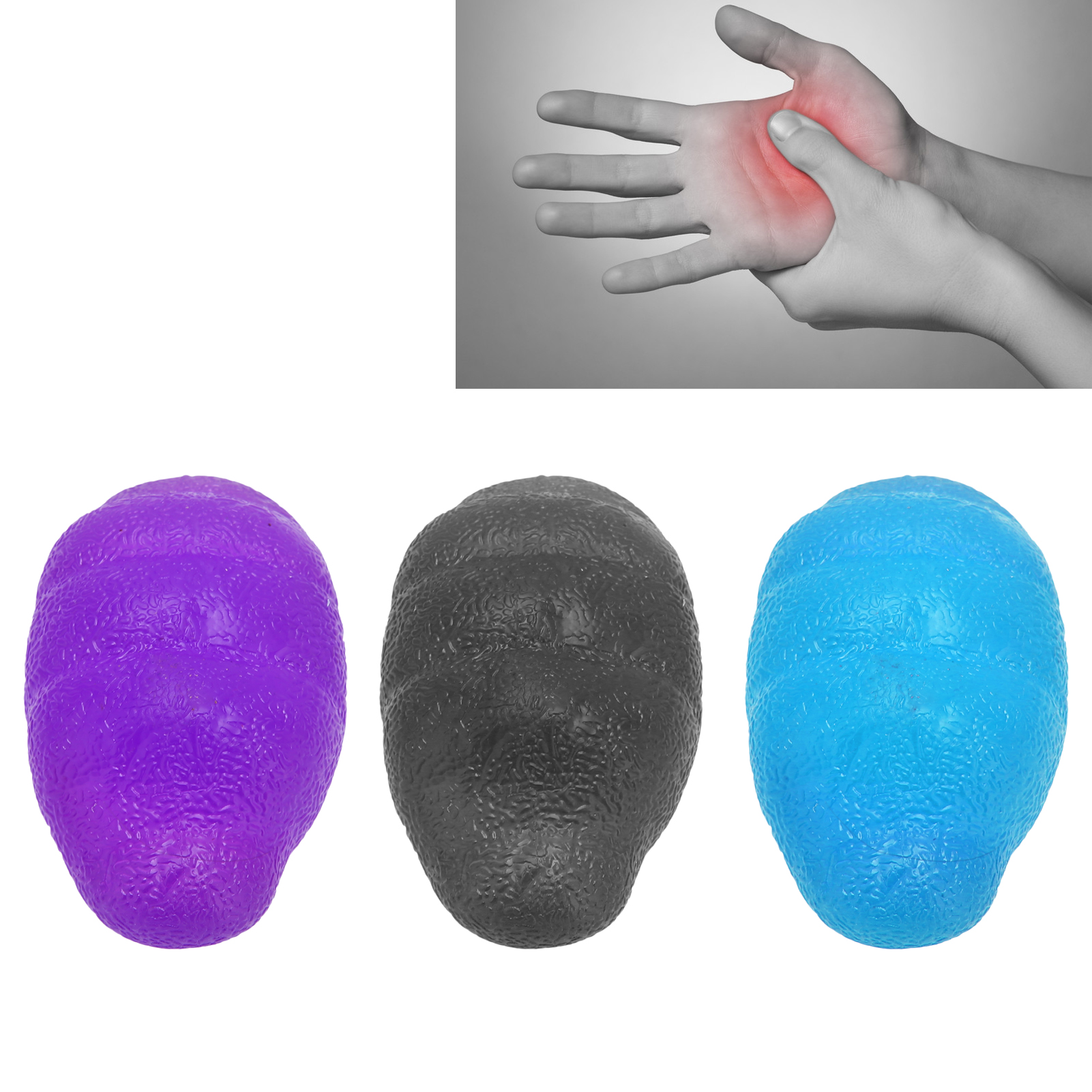 Finger Ball Multiple Resistance Exercise Gel Squeeze Balls For Hand Finger W ZCC - Picture 33 of 33