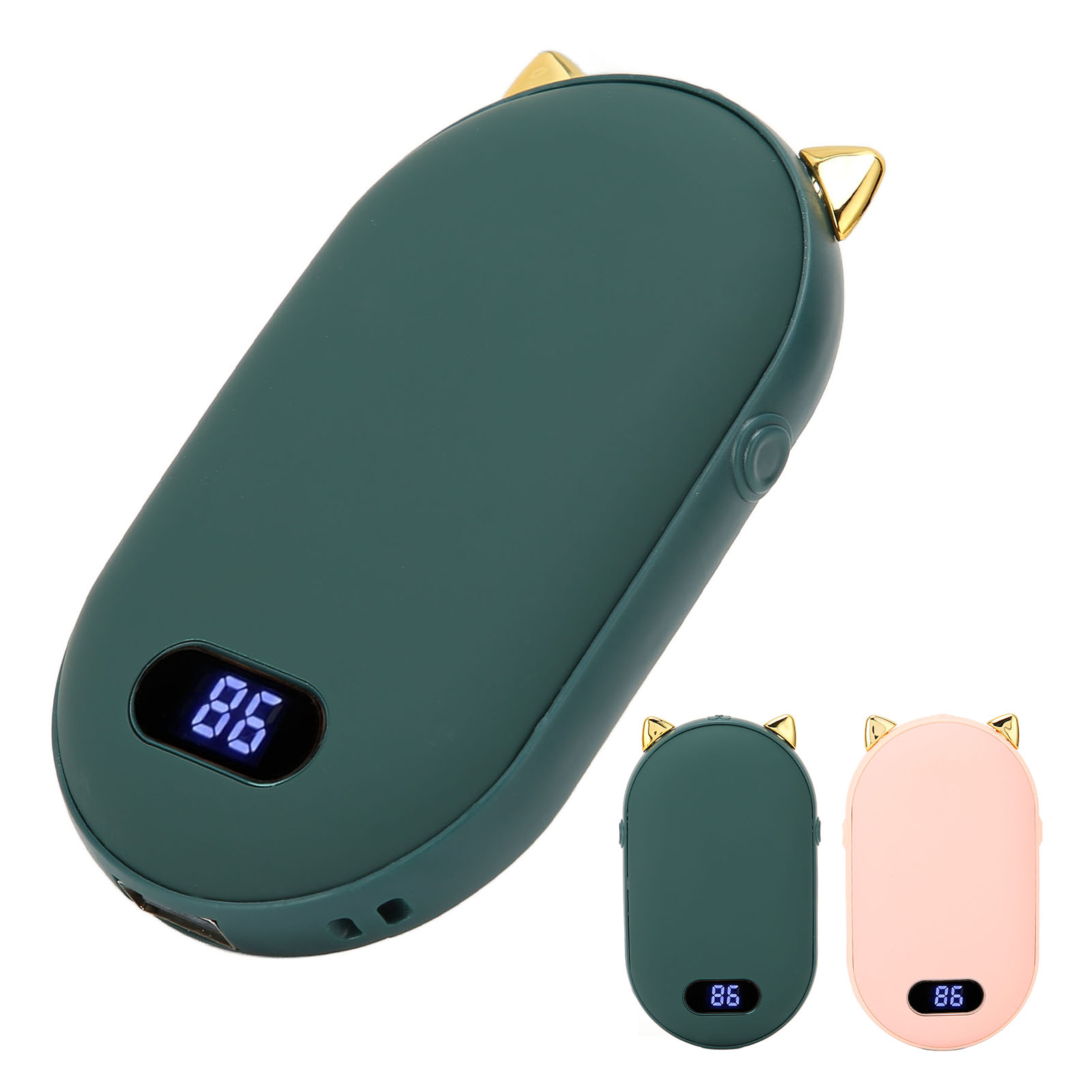 Electric Hand Warmer USB Rechargeable 2 Temperature Gear Double Side Heating ECA