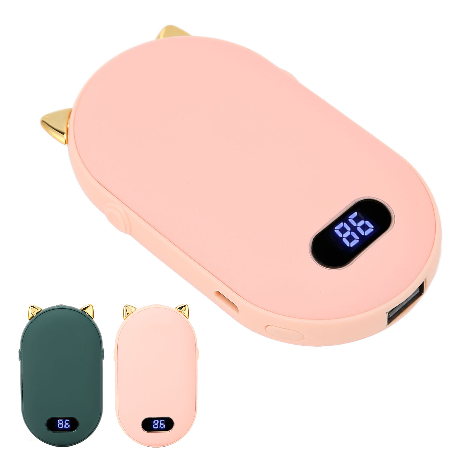 Electric Hand Warmer USB Rechargeable 2 Temperature Gear Double Side Heating ECA