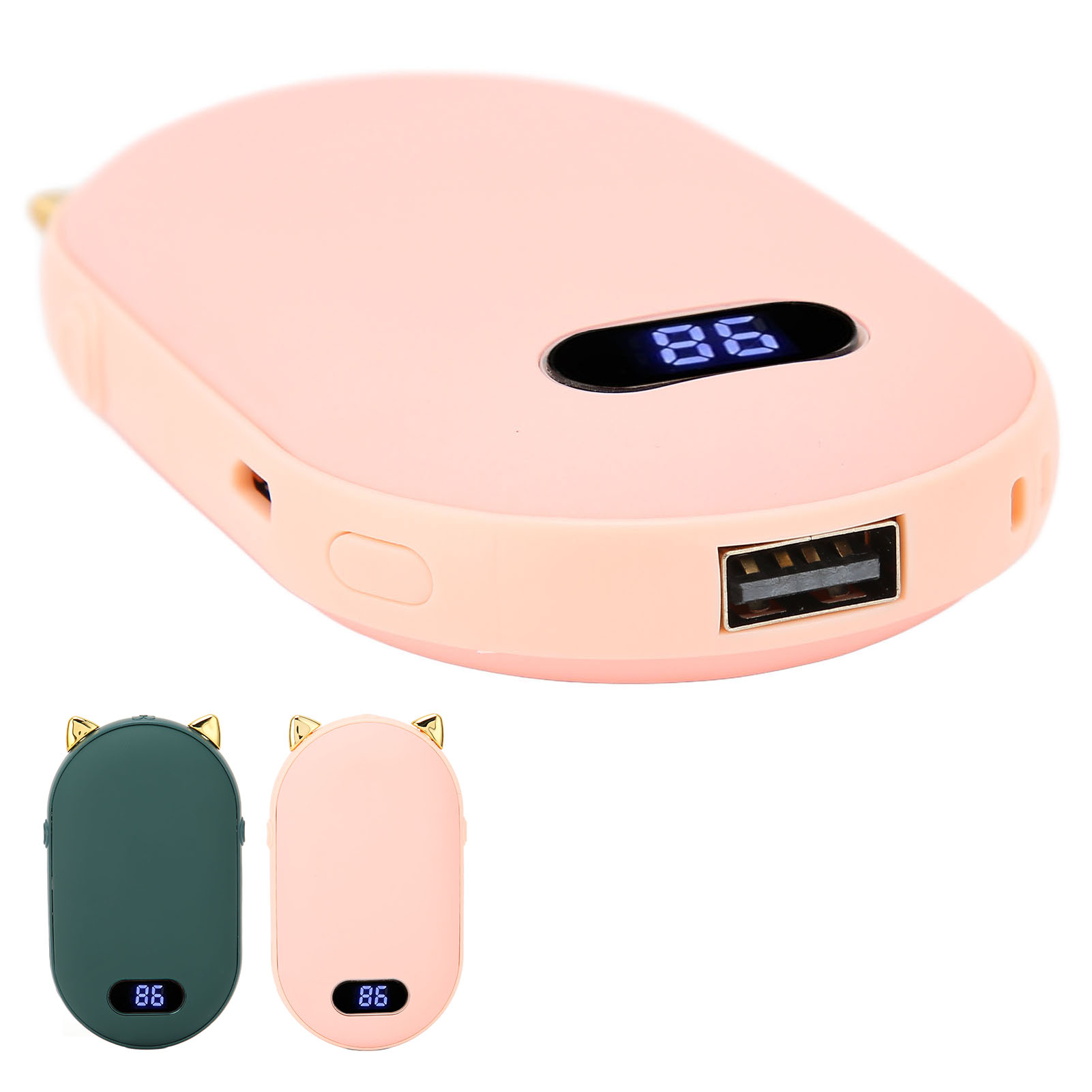 Electric Hand Warmer USB Rechargeable 2 Temperature Gear Double Side Heating ECA