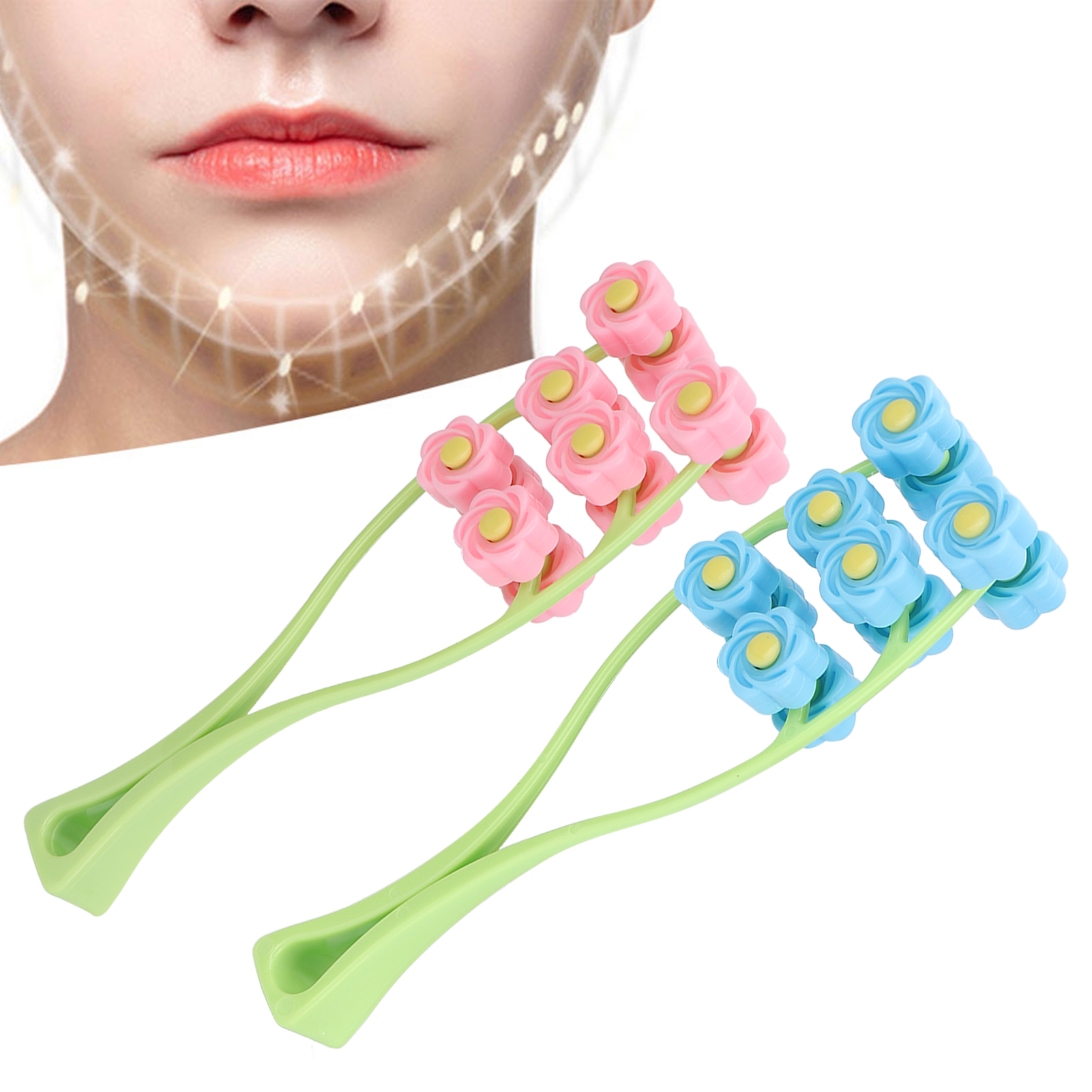 Rodillo facial múltiples rodillos cóncavos partículas convexas mango cómodo - Imagen 23 de 28