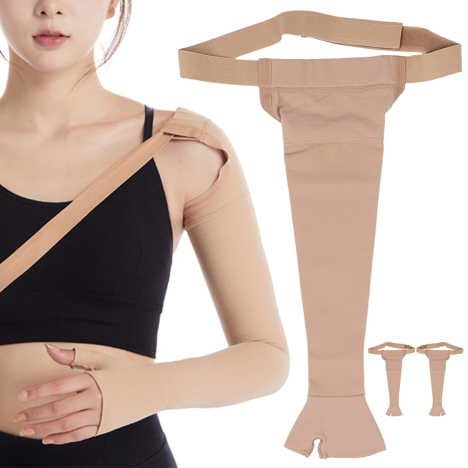 Lymphedema Compression Arm Sleeve Polyurethane Post Mastectomy Support Arm S OMO - Picture 30 of 30
