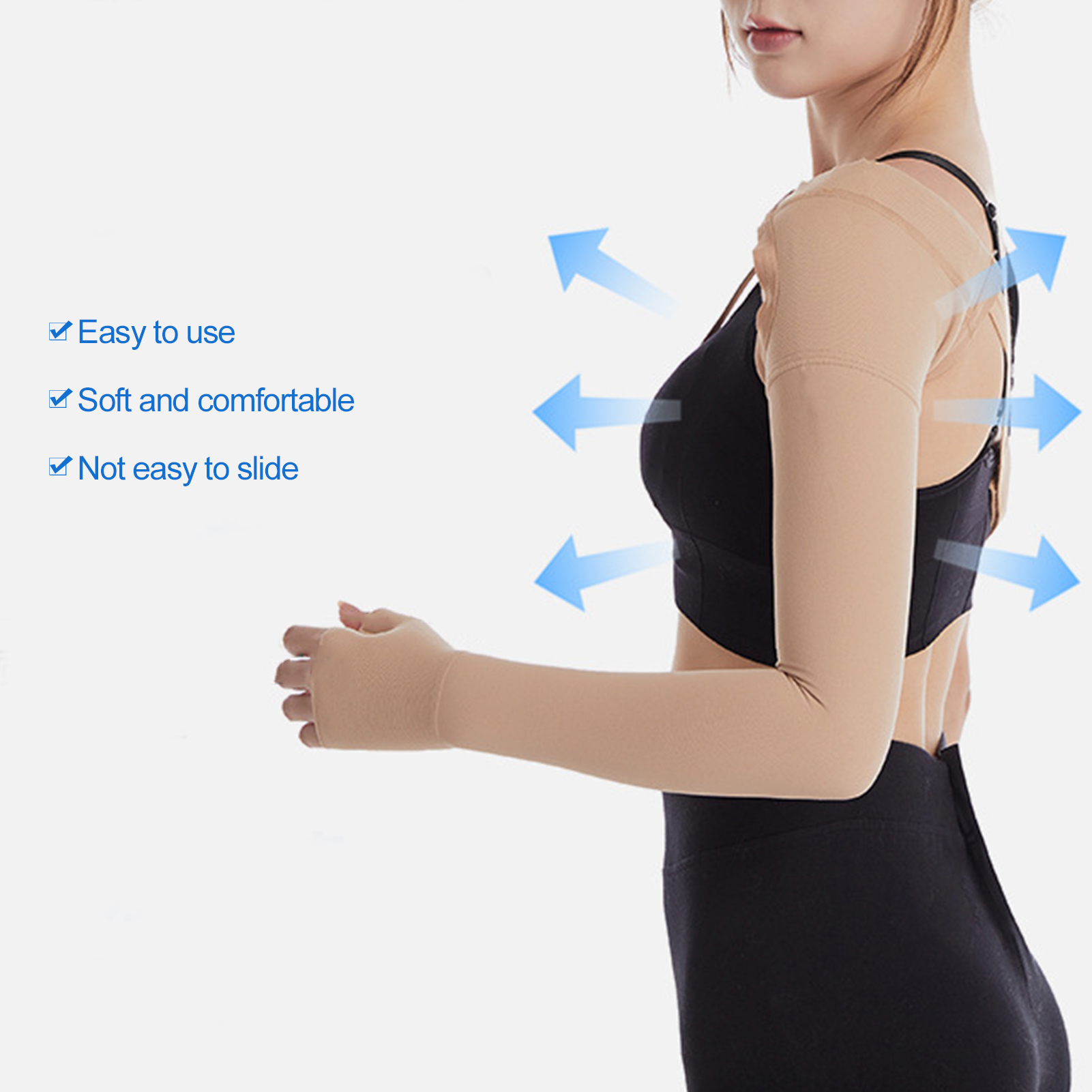Lymphedema Compression Arm Sleeve Polyurethane Post Mastectomy Support Arm S OMO - Picture 29 of 30