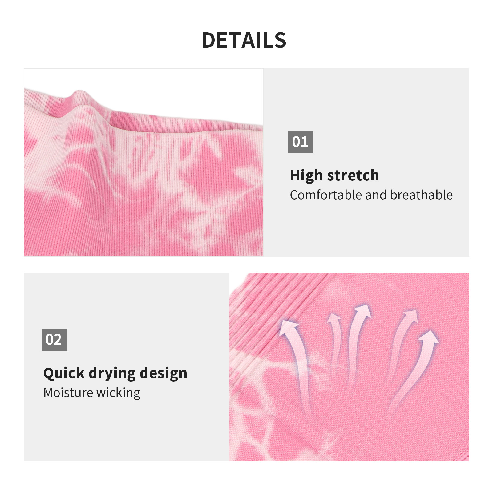 Women Yoga Leggings Tie Dye High Waisted Quick Drying Seamless Tight Pink Sp GF0 - Picture 28 of 31