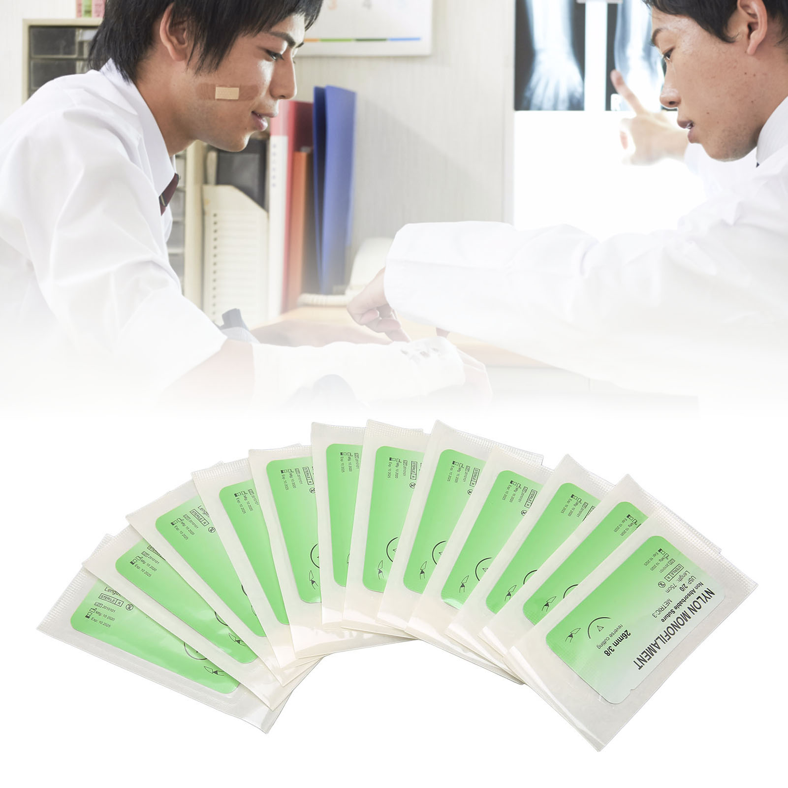 12pcs Suture Pratique Fil Emballage Individuel Nylon Fil De Suture Ensemble Avec - Imagen 19 de 21