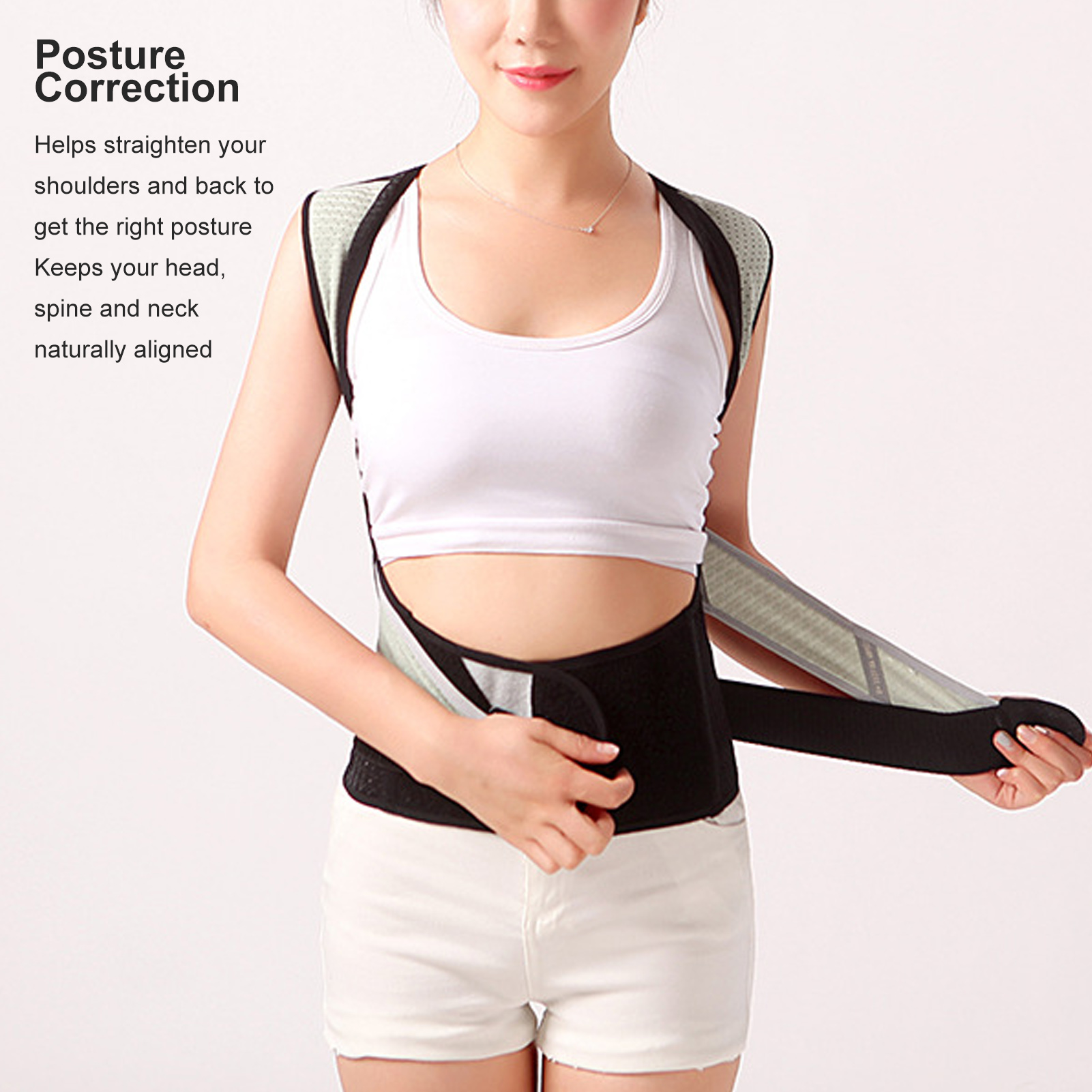 Posture Corrector Breathable Adjustable Back Straightener Shoulder Posture S NAU - Picture 25 of 30