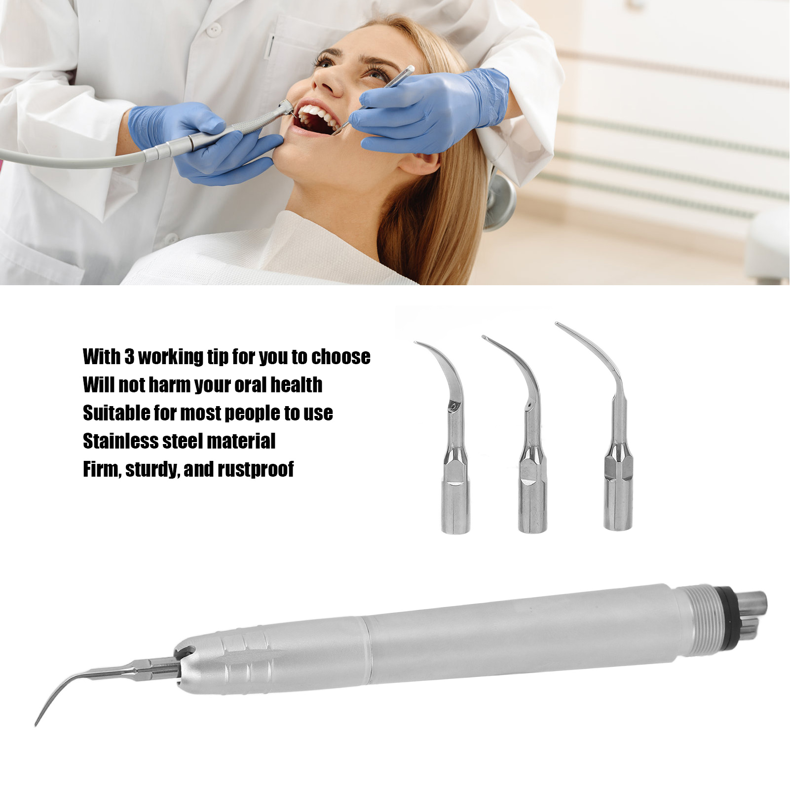 Pneumatischer Dental Entkalker Zahnstein Zahnstein Entferner Pneumatisch Mund Zähne reinigen HAO - Bild 25 von 30