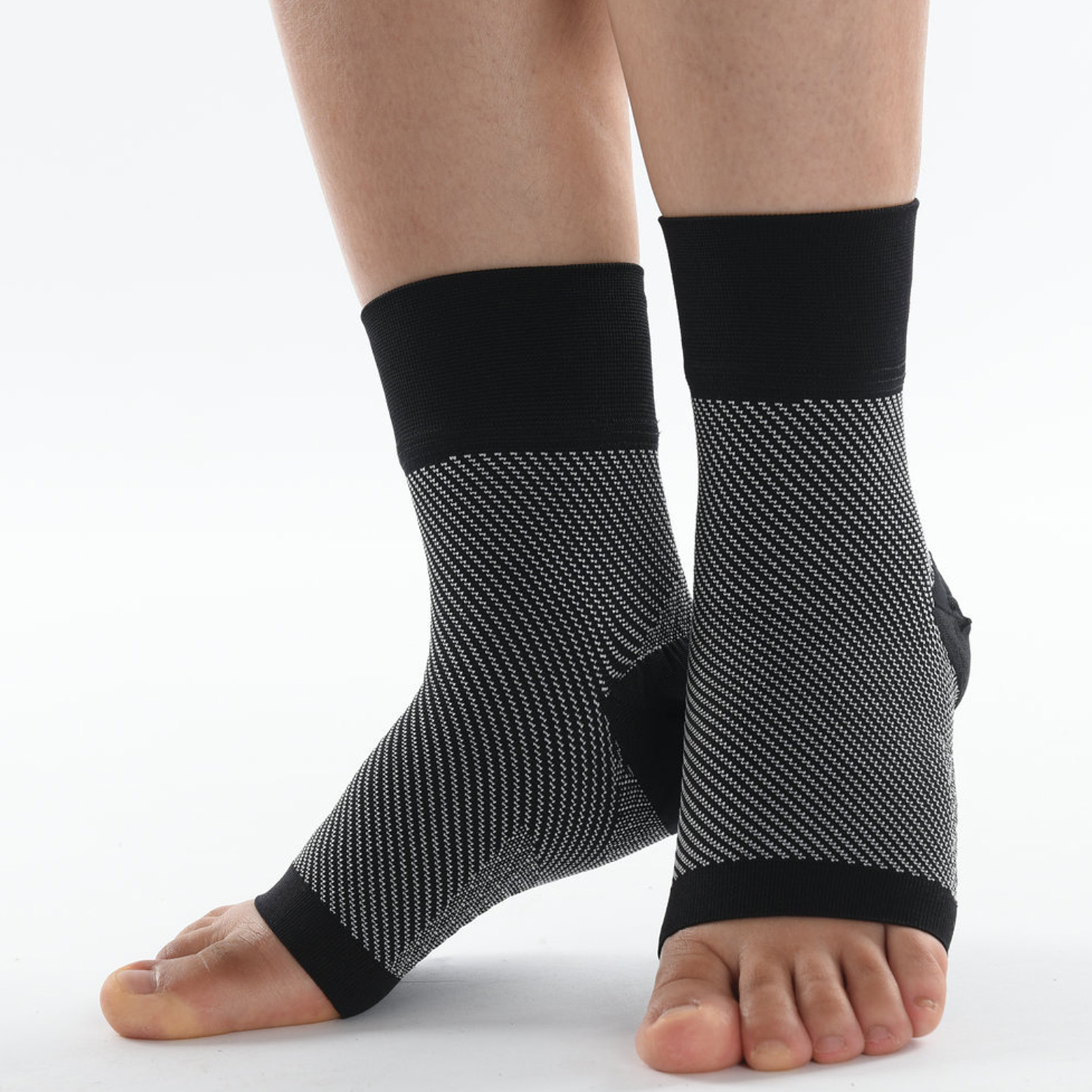 2Pcs Ankle Compression Sleeve Open Toe Ankle Compression Socks Plantar Fasciiti - Picture 17 of 21
