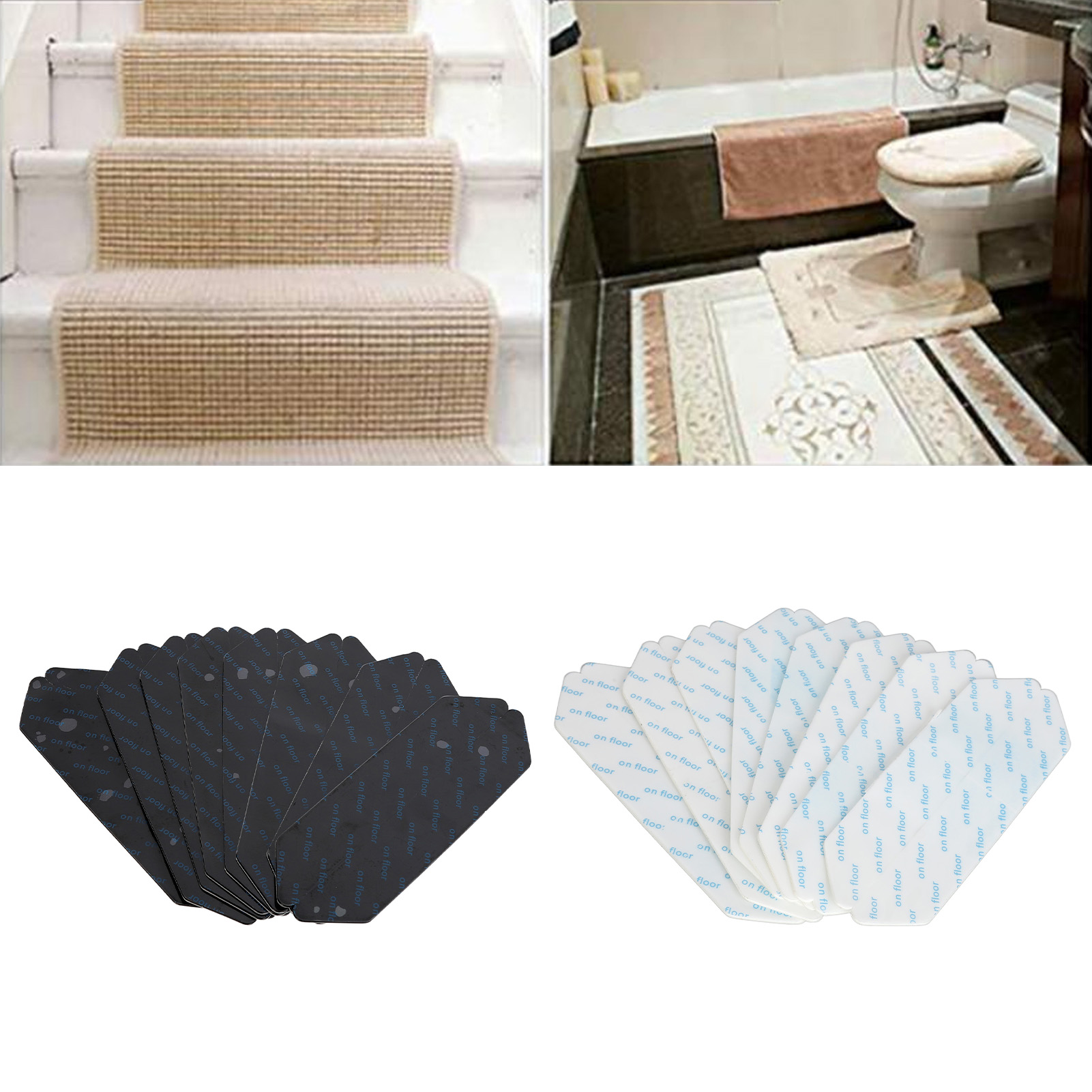 16 Pcs Adhesive Carpet Tape Pad PU Rug Pad Gripper Anti Slip Sticker Rug Cor CHW