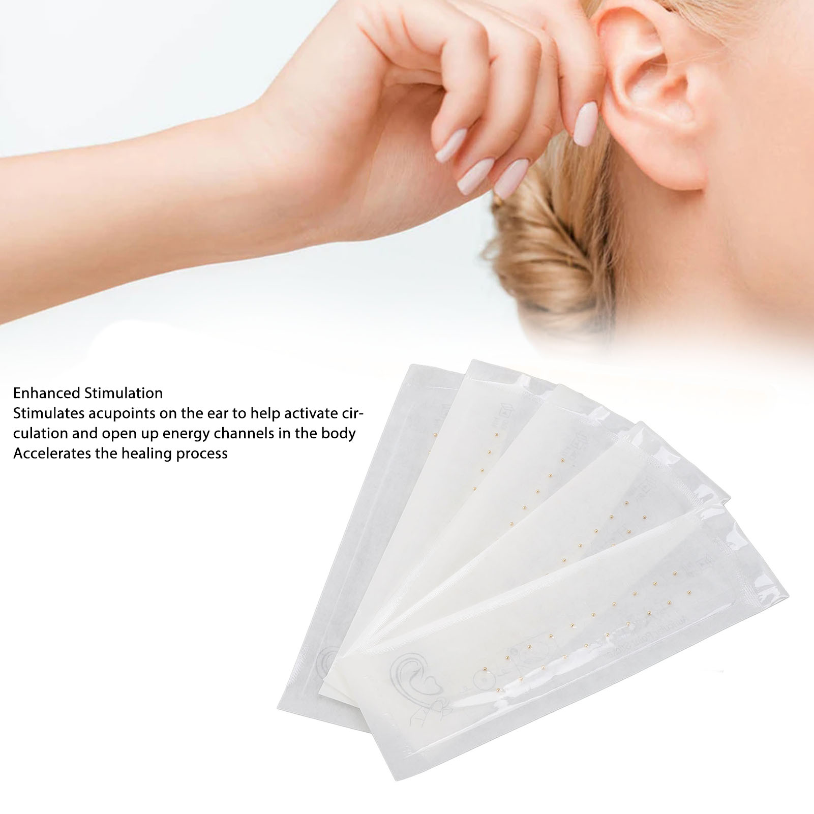 100pcs Ear Acupuncture Stickers Clear Activate Circulation Safe Acupressure AP9