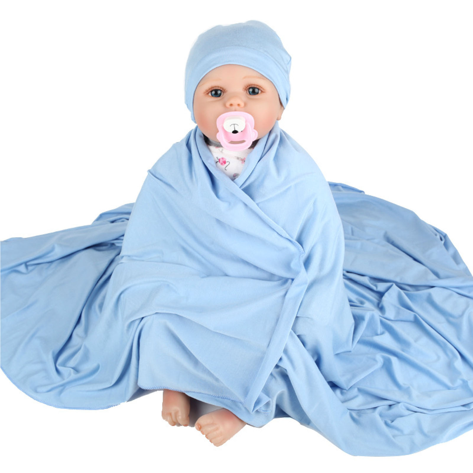Infant Swaddle Blanket and Hat Baby Receiving Blanket Newborn Wrap Nursing Cover - Picture 14 of 18