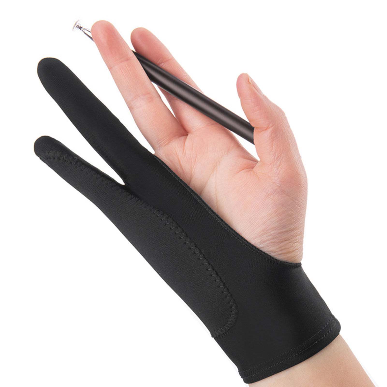 4 Pack Artist Drawing Glove Right Left Hand 3 Layer Two Finger Smooth Elasticity - 第 21/21 張圖片