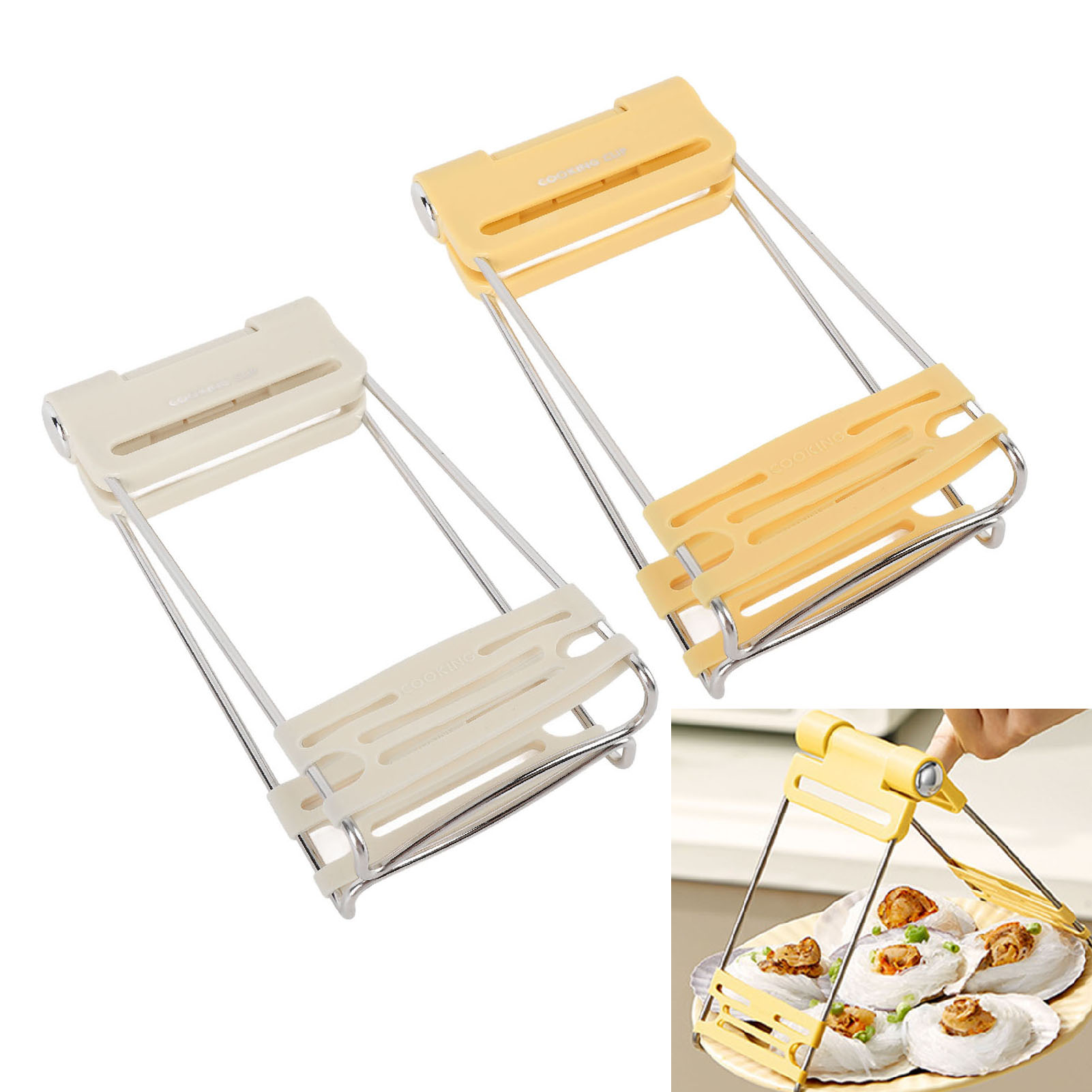 Hot Plate Gripper Stainless Steel Bowl Clip Heat Resistant Adjustable Hot Dish - Picture 27 of 28