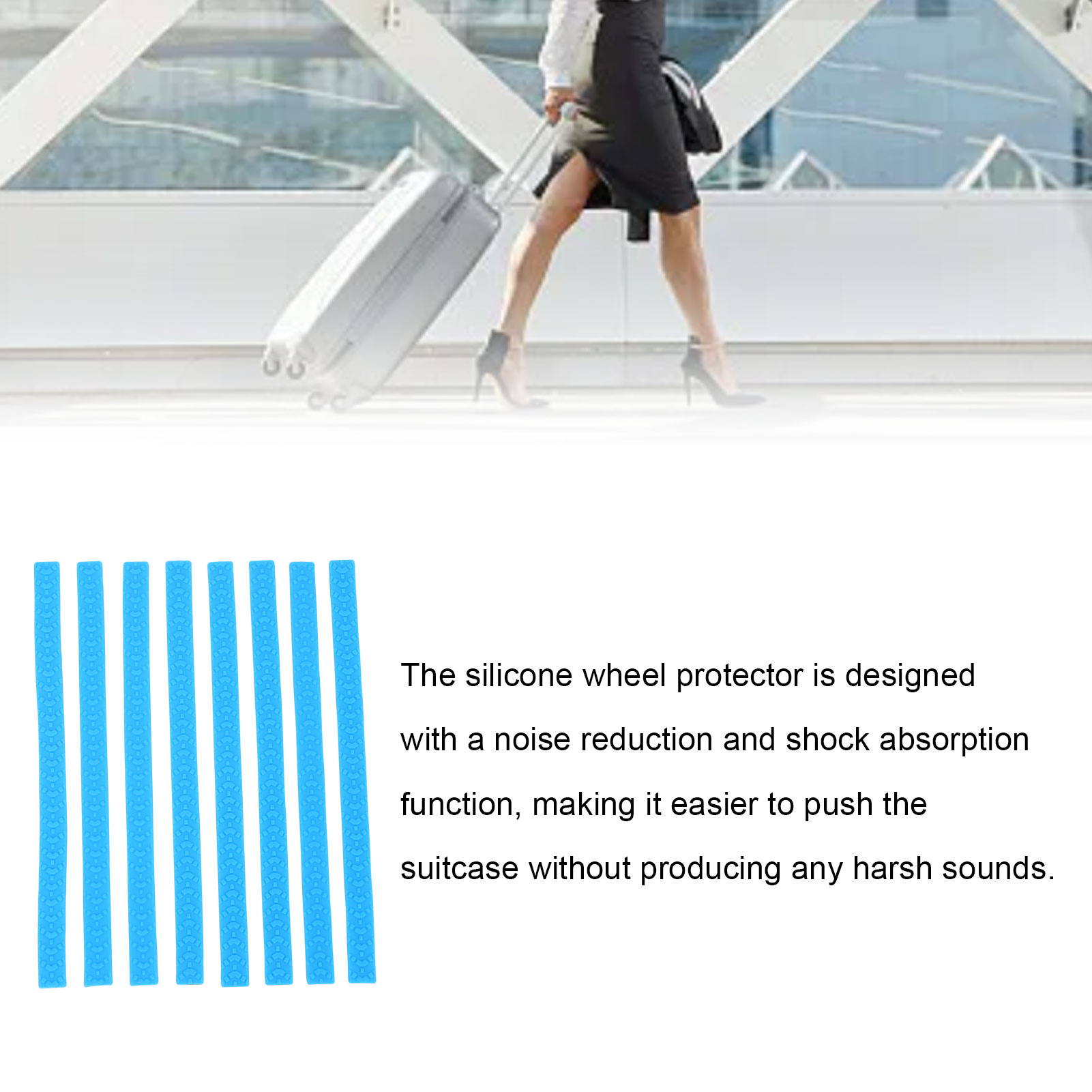 8pcs Luggage Wheel Covers Noise Reduction Silent Silicone Suitcase Wheels - Picture 32 of 33