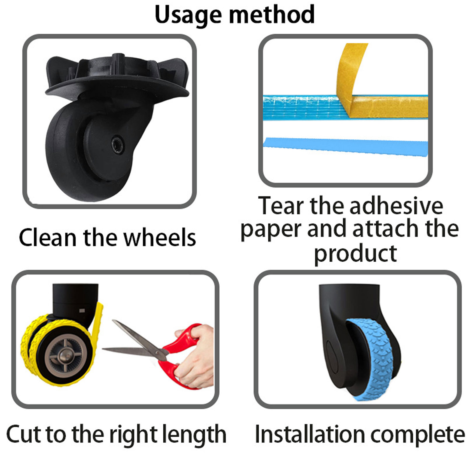 8pcs Luggage Wheel Covers Noise Reduction Silent Silicone Suitcase Wheels - Picture 33 of 33