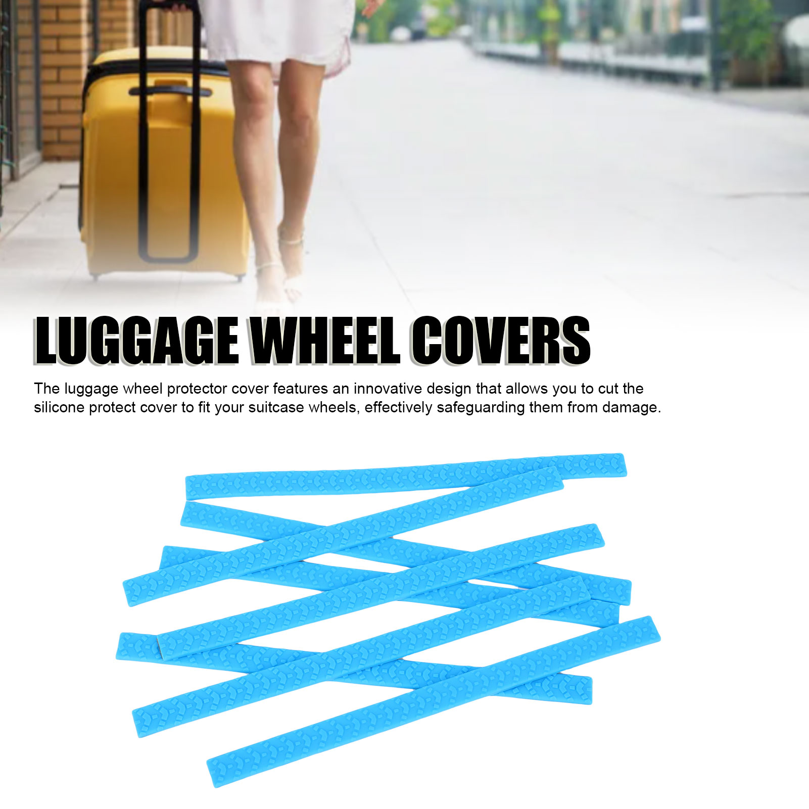 8pcs Luggage Wheel Covers Noise Reduction Silent Silicone Suitcase Wheels - Picture 30 of 33