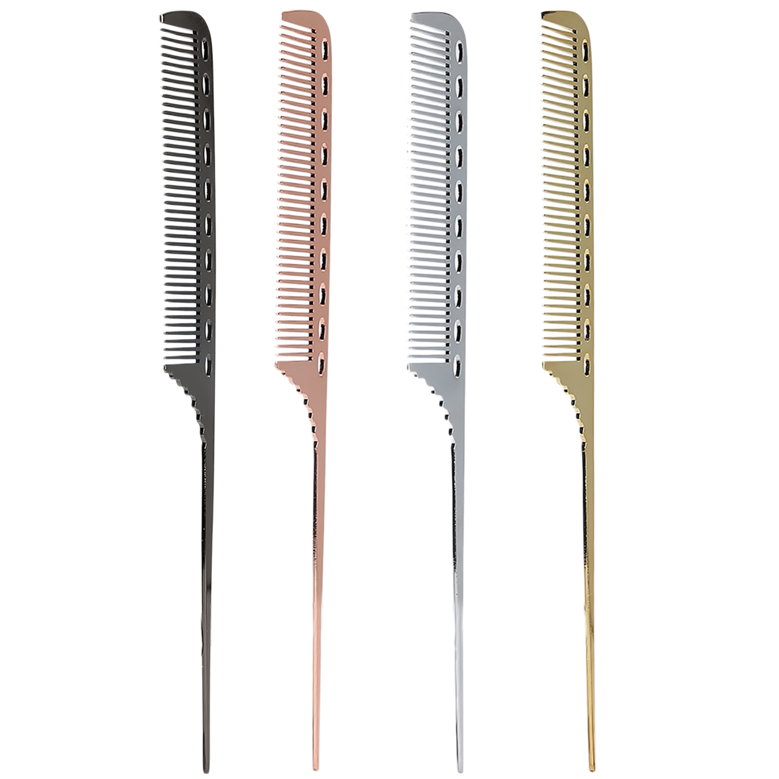 Salon Rattenschwanz Haarkamm Herren Damen Stylingkamm Profi Friseur Aluminium HAO - Bild 15 von 20
