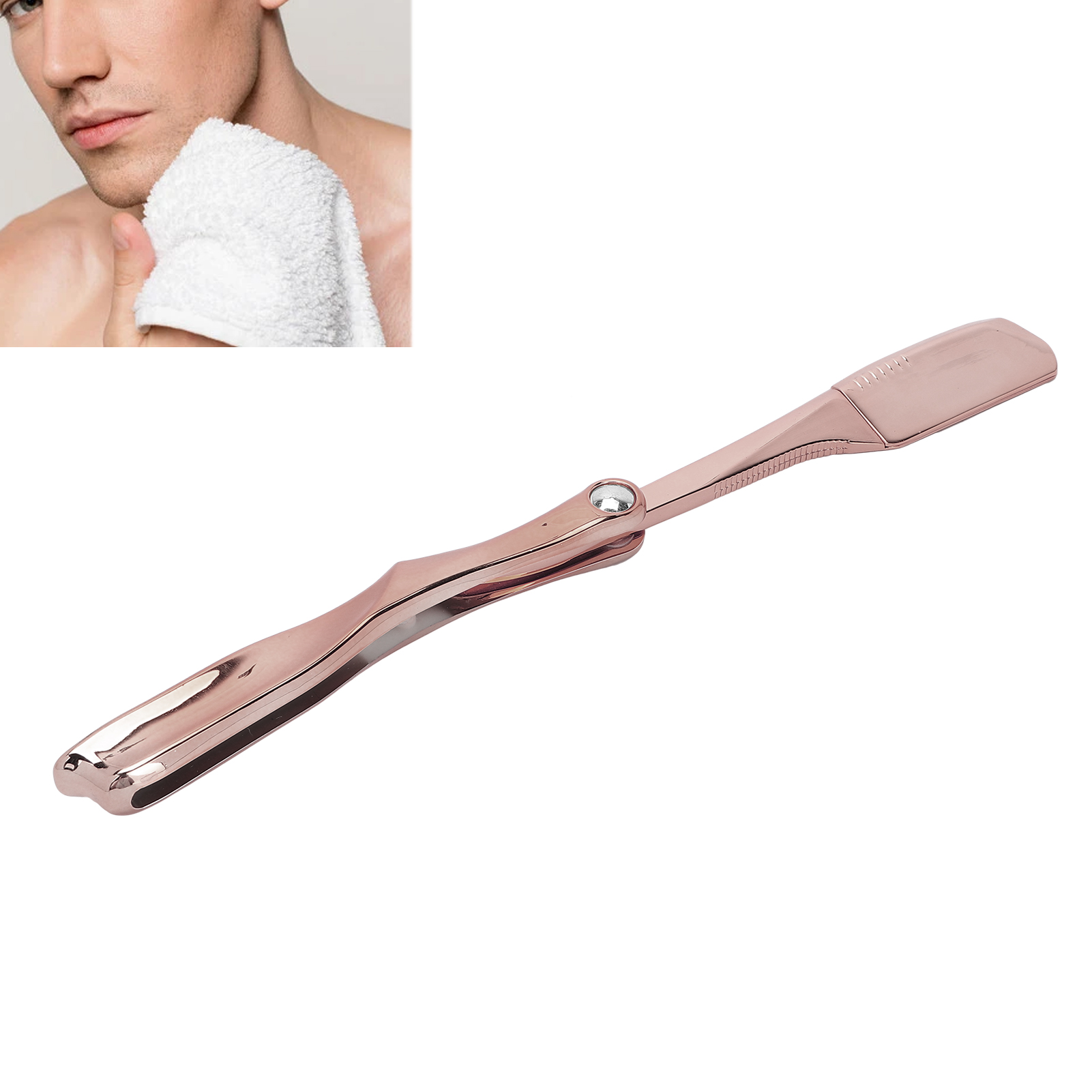 Foldable Straight Edge Razor Barber Men's Shaving Razor Plating Blade Holder - Bild 22 von 24