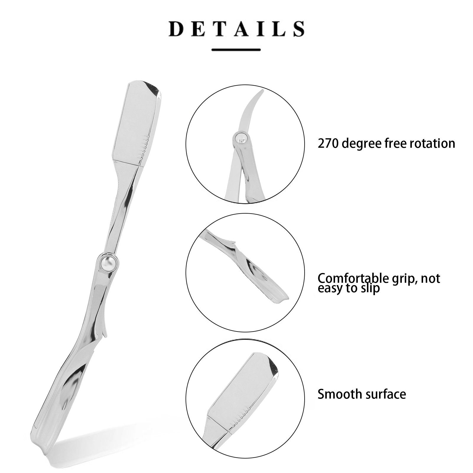 Foldable Straight Edge Razor Barber Men's Shaving Razor Plating Blade Holder - Bild 21 von 24