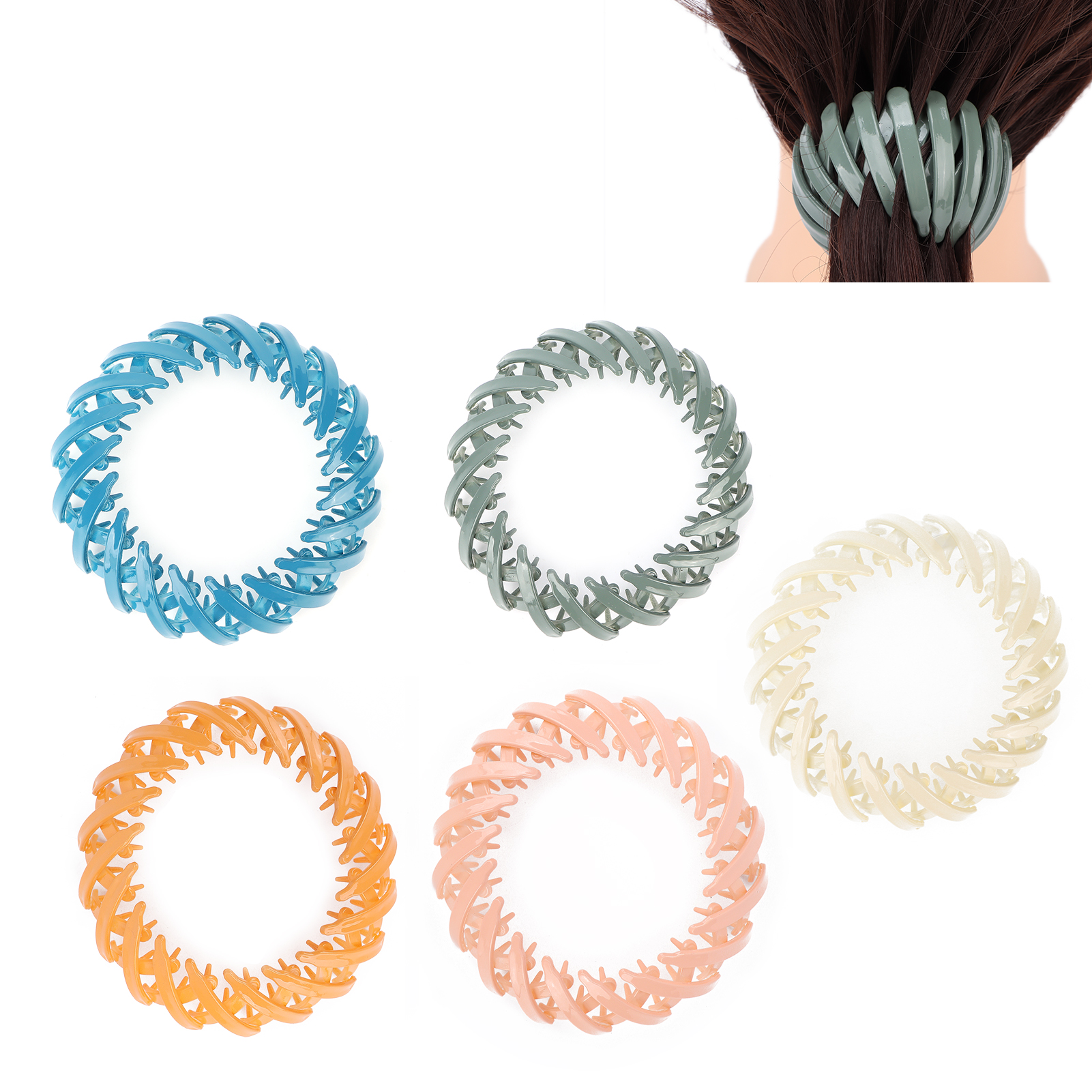 Fermagli per capelli a forma di uccellino espandibile chignon supporto coda di cavallo morsetto artiglio per capelli A NHE - Foto 24 di 38