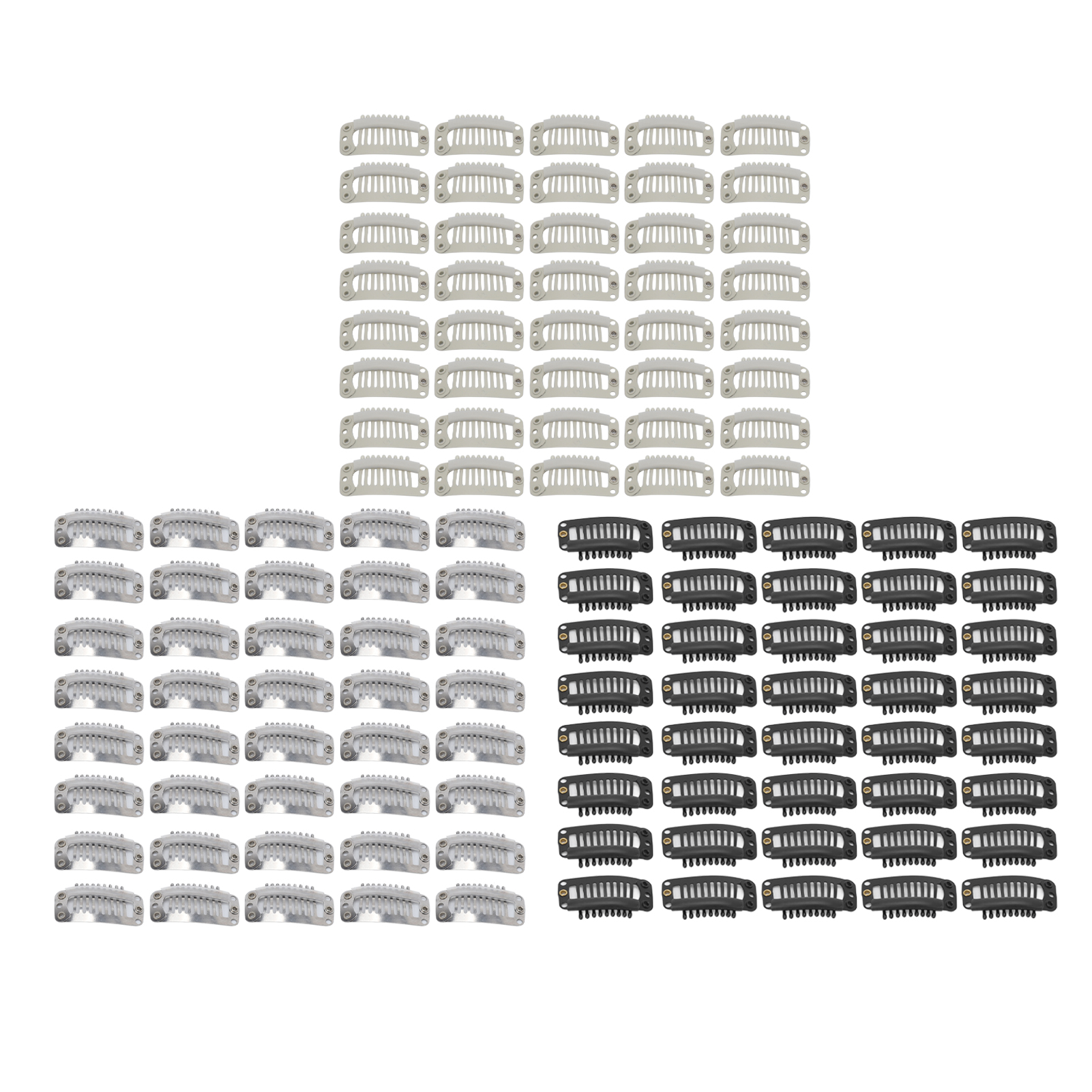 40pcs Wig Clip Set Stainless Steel DIY 9 Teeth Snap Comb Hair Extension Clip AGS - Picture 17 of 21