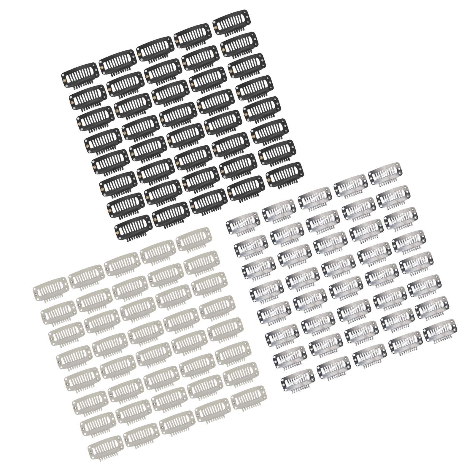 40pcs Wig Clip Set Stainless Steel DIY 9 Teeth Snap Comb Hair Extension Clip AGS - Picture 16 of 21