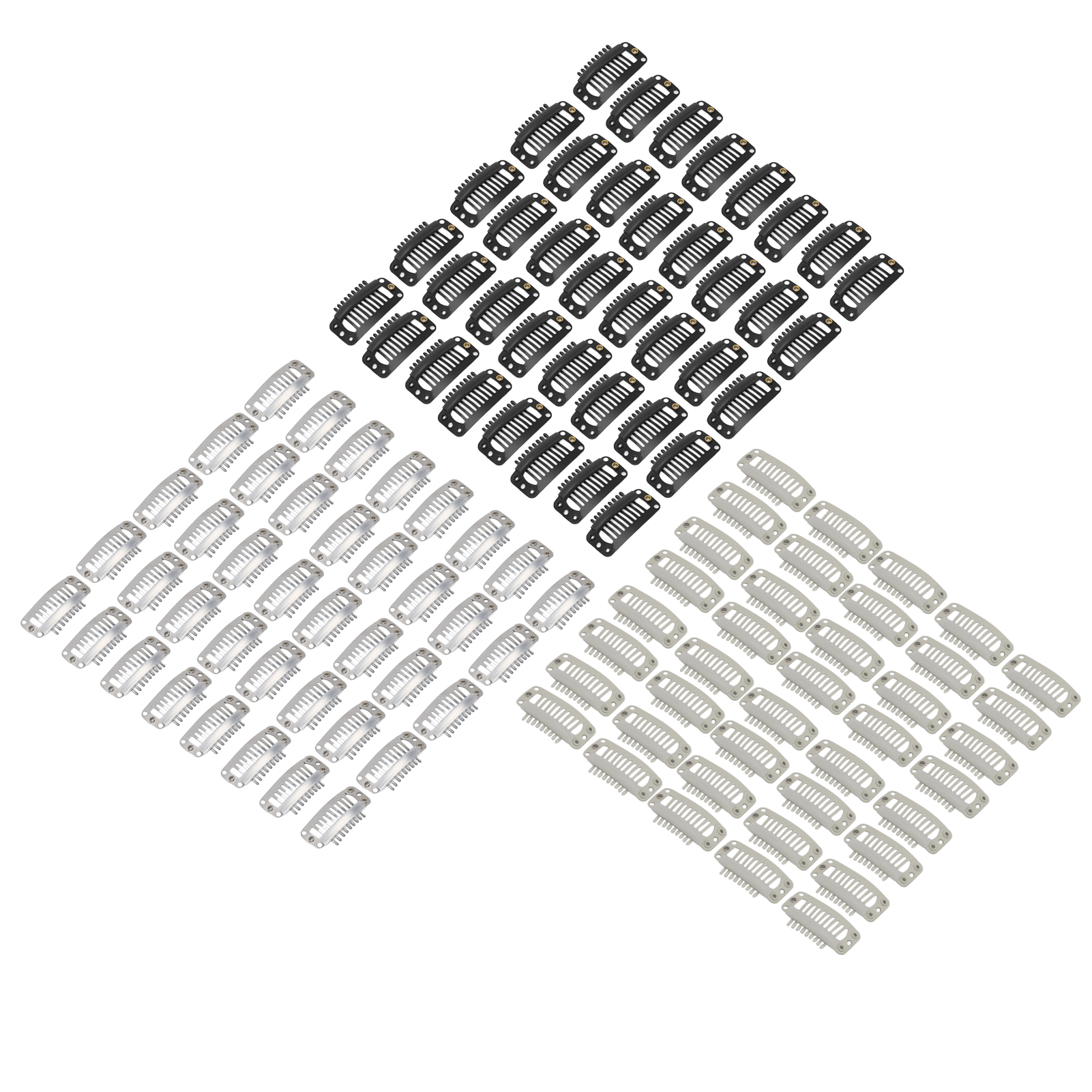 40pcs Wig Clip Set Stainless Steel DIY 9 Teeth Snap Comb Hair Extension Clip AGS - Picture 19 of 21