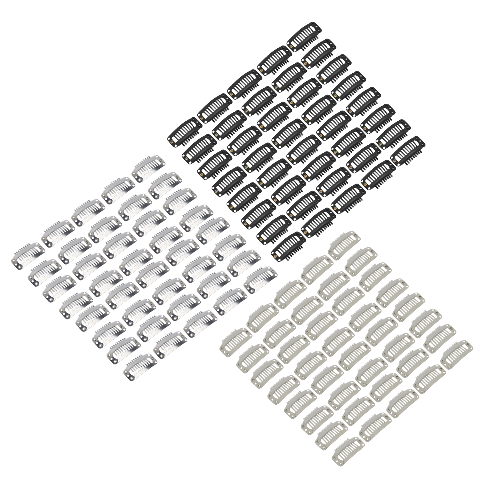 40pcs Wig Clip Set Stainless Steel DIY 9 Teeth Snap Comb Hair Extension Clip AGS - Picture 15 of 21