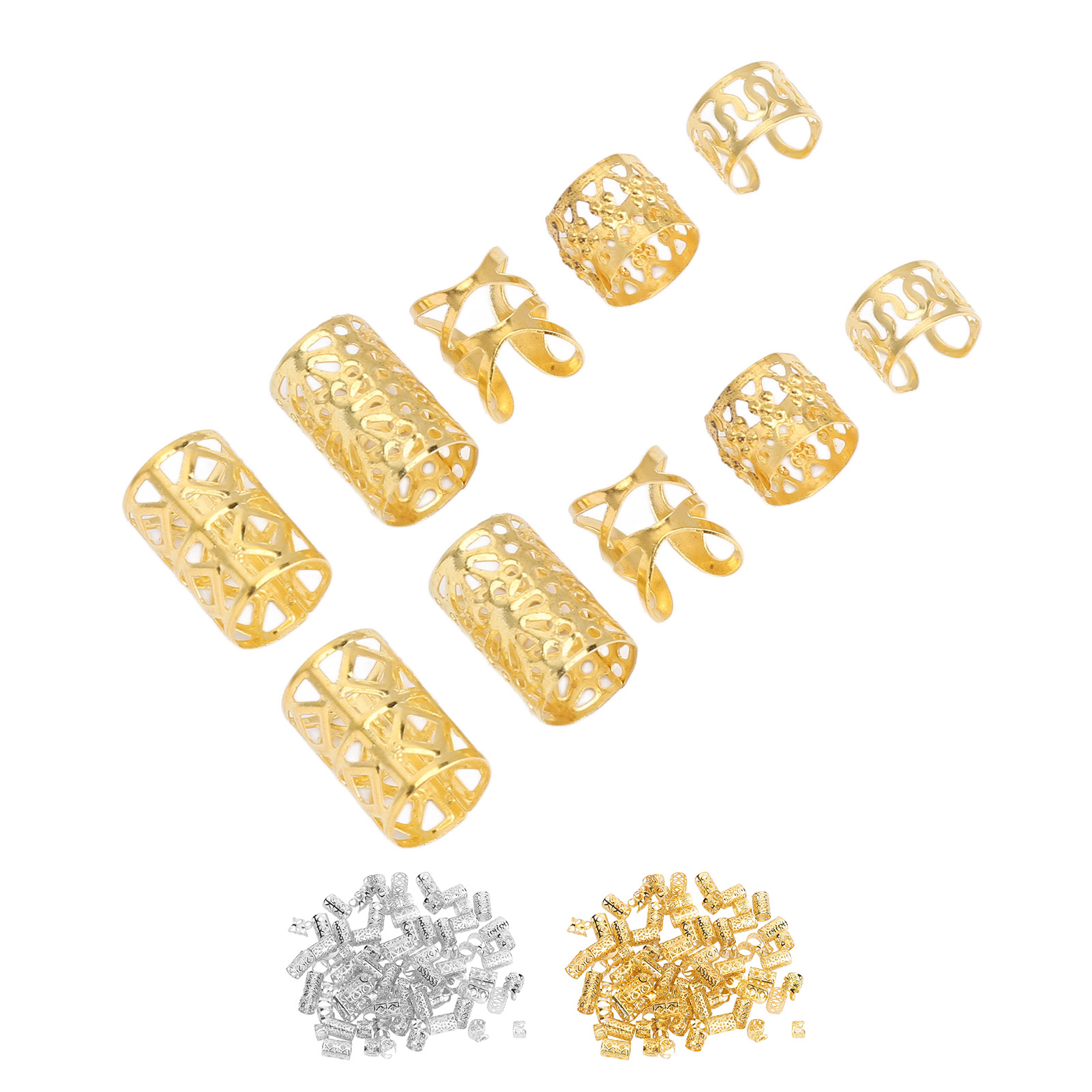 200Pcs Haar Dreadlocks Perlen Flexible Legierung Exquisite Modische Haarschm CUB - Bild 26 von 29
